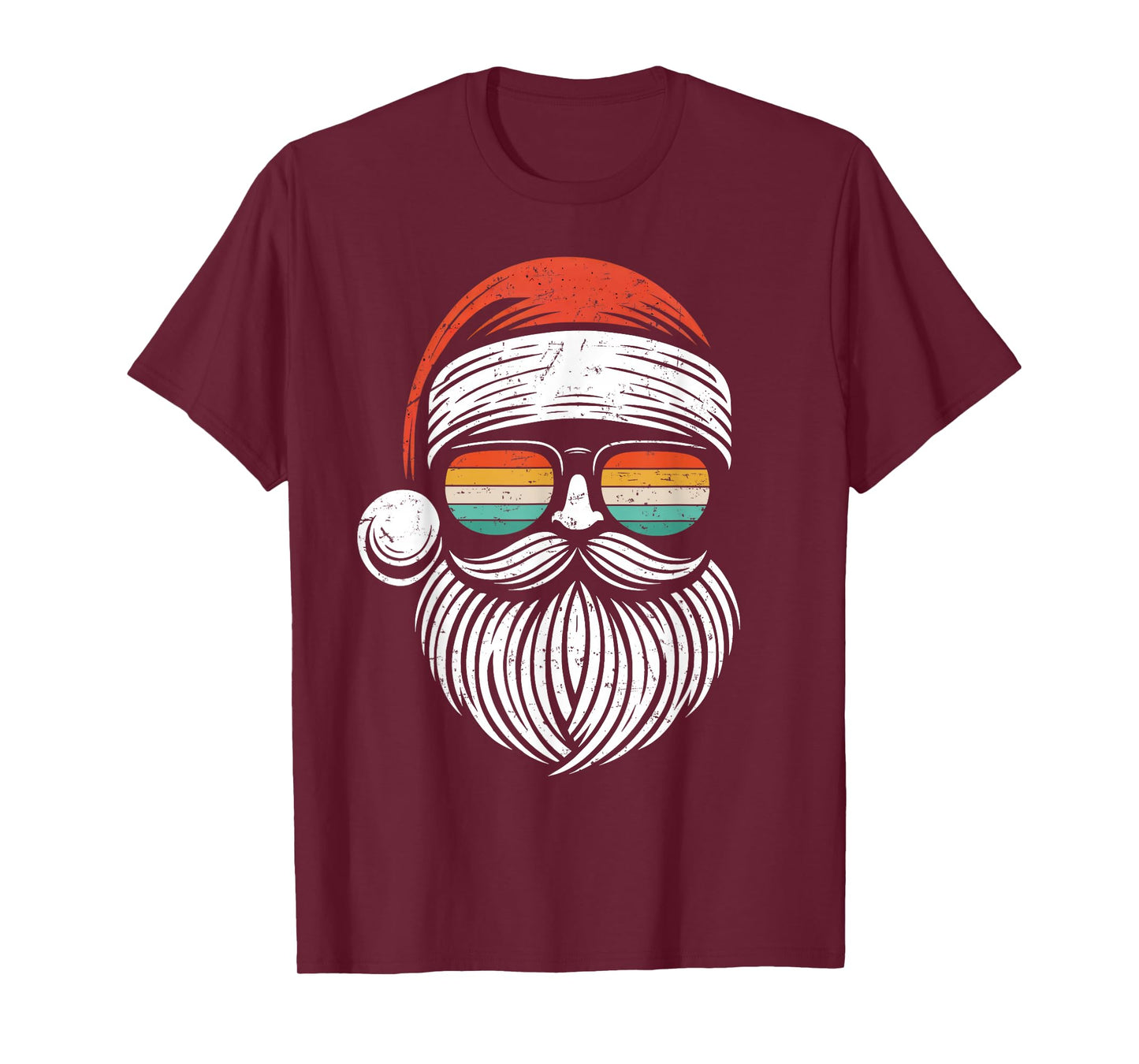 Christmas Santa Face Retro Sunglasses Xmas Men Women Kids T-Shirt