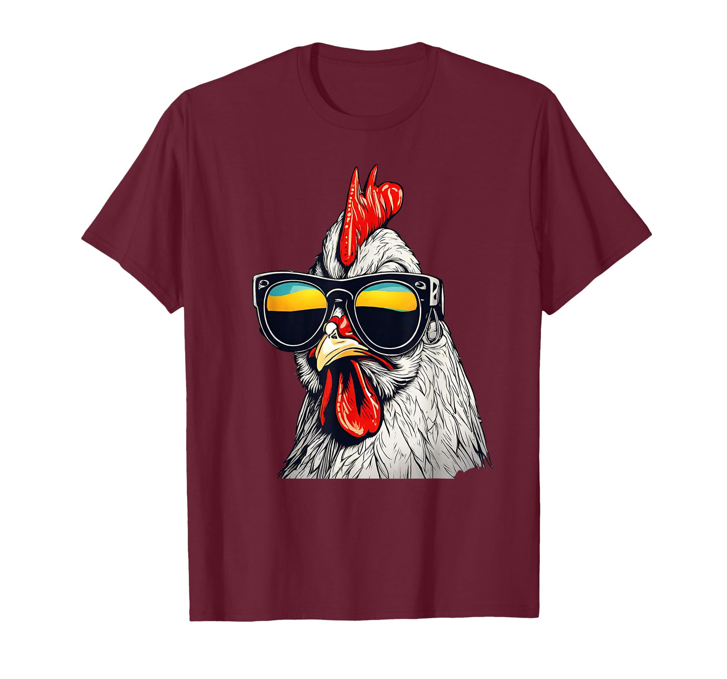 Cool Rooster Wearing Sunglasses Retro Vintage Chicken Tee T-Shirt