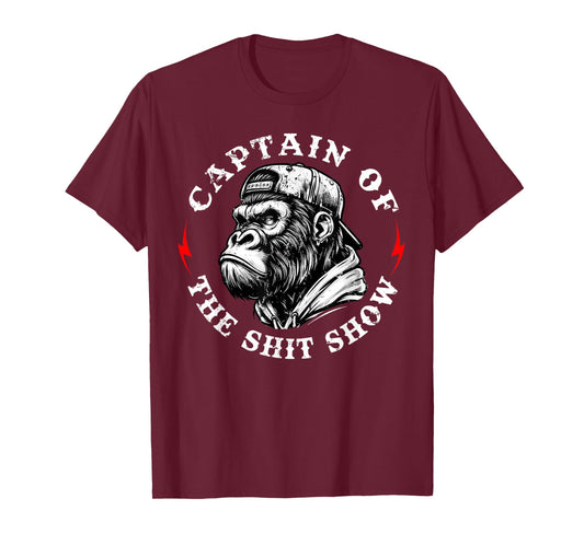 Captain of The Chaos Show Monkey Funny Animal T-Shirt