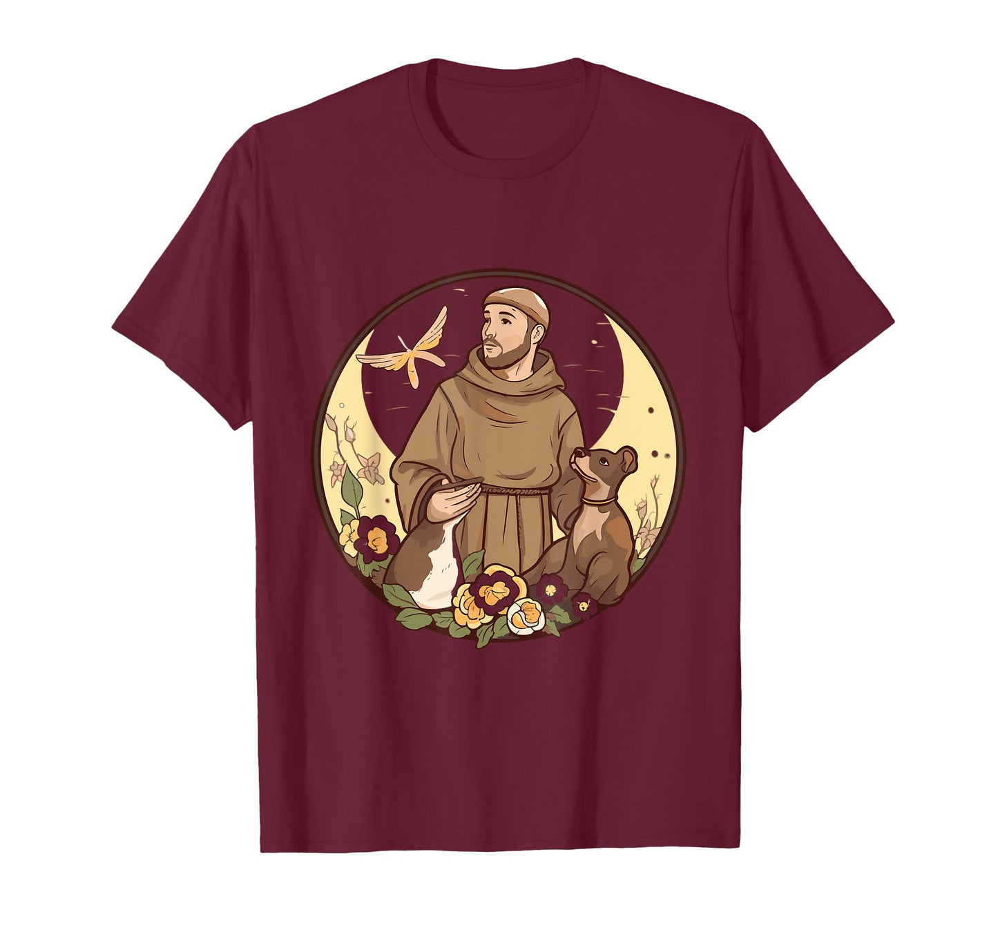 St Francis of Assisi Art Patron Saint of Animals Catholic T-Shirt