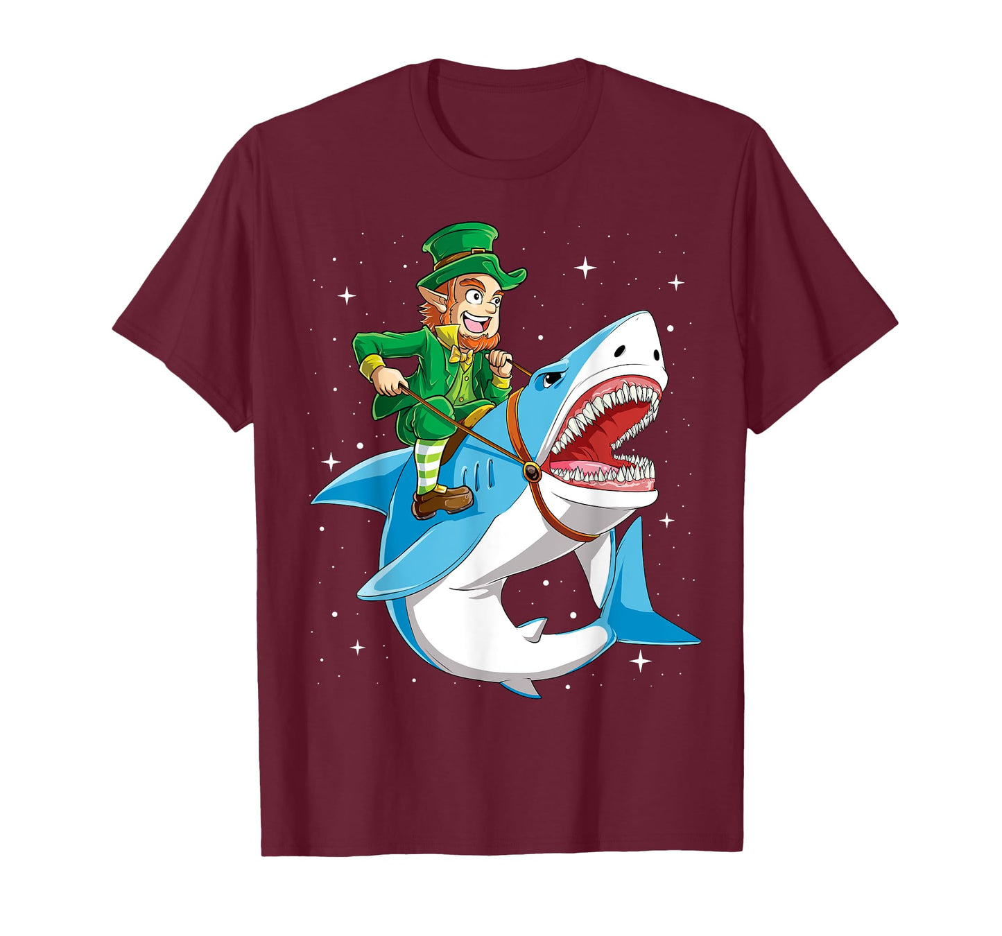 Leprechaun Riding Shark St Patricks Day Boys Girls Men Women T-Shirt