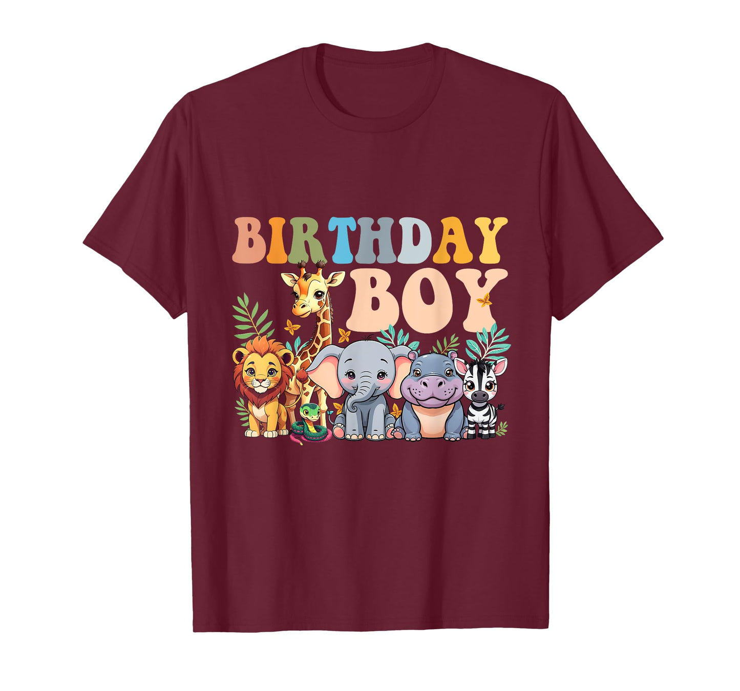 Birthday Boy Kids Safari Squad Zoo Jungle Animal Toddler T-Shirt