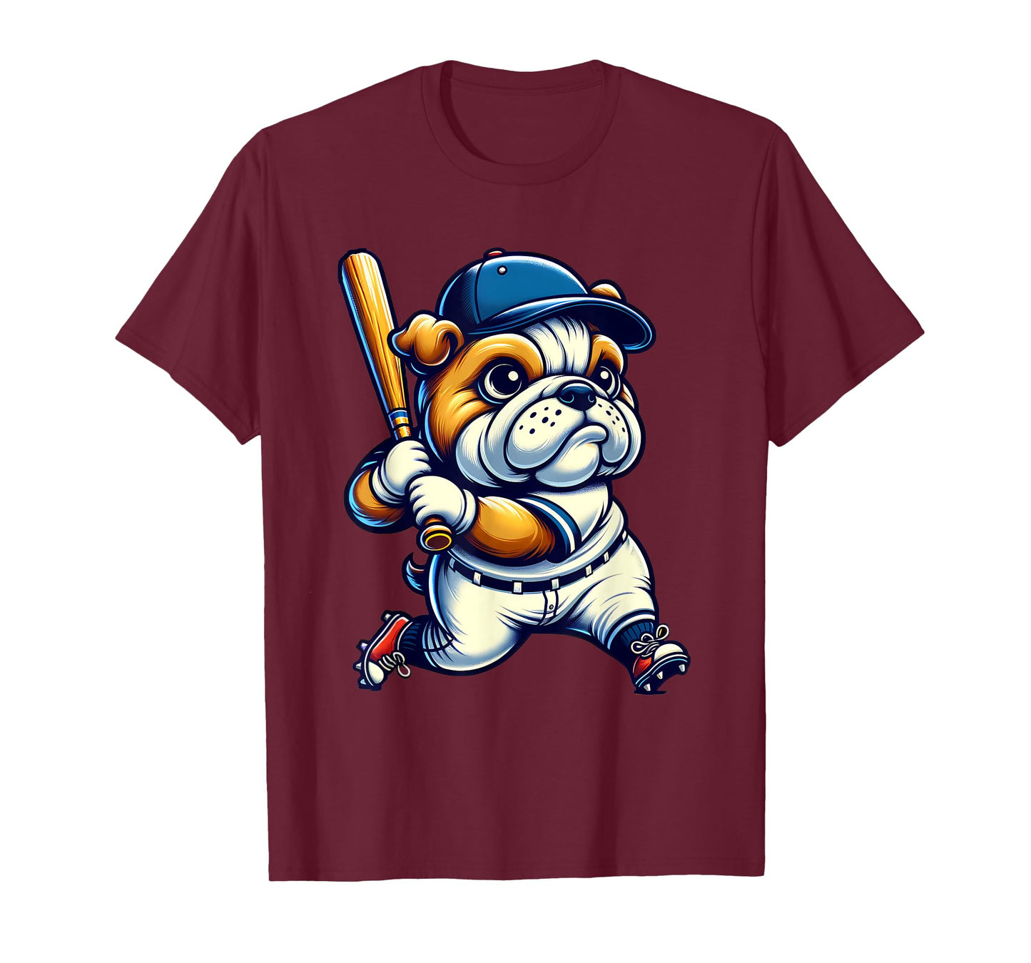English Bulldog Baseball Player Dog Lover Men Women Kids T-Shirt