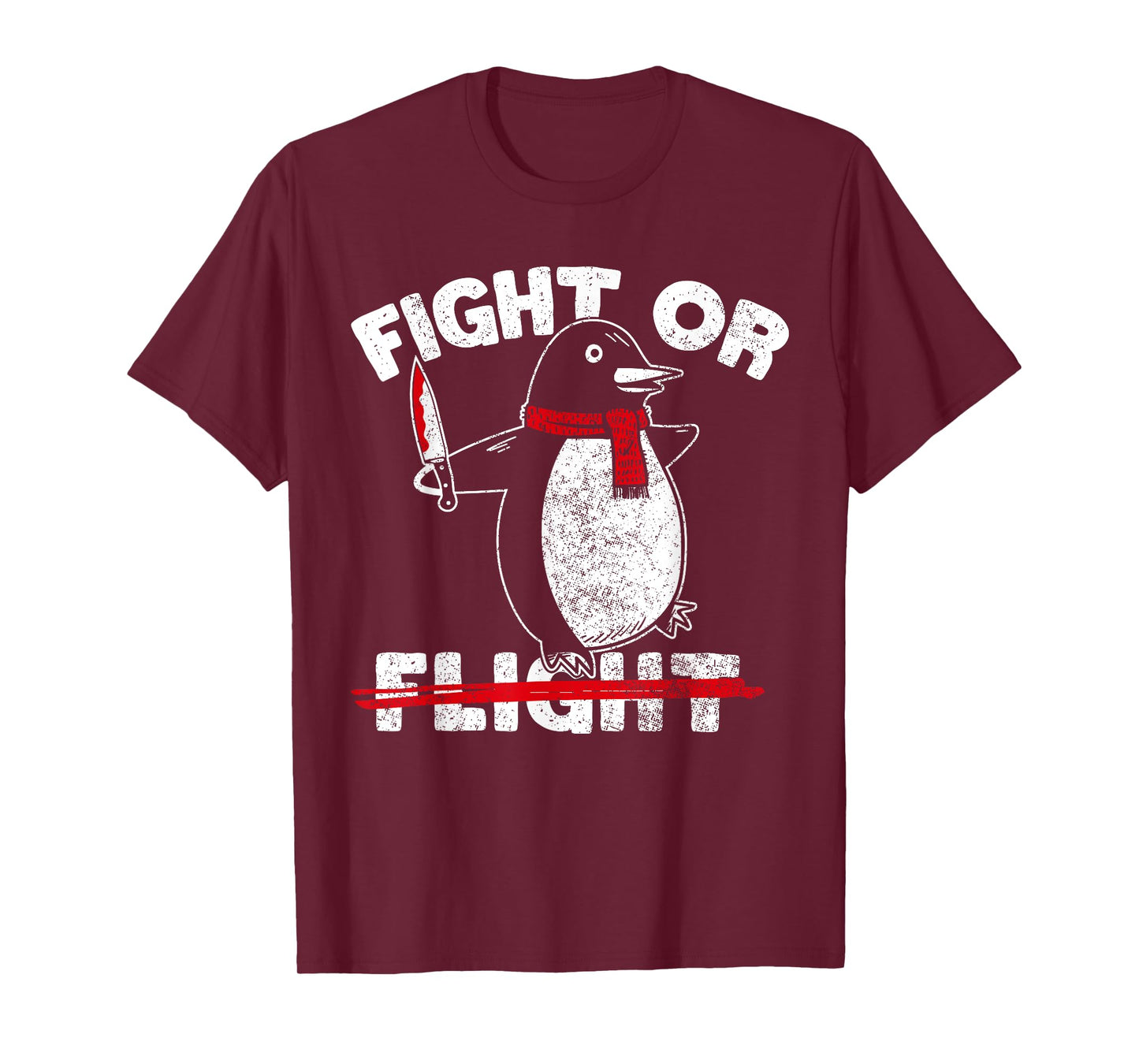 Fight or Flight Funny Killer Penguin Funny Flying Joke T-Shirt