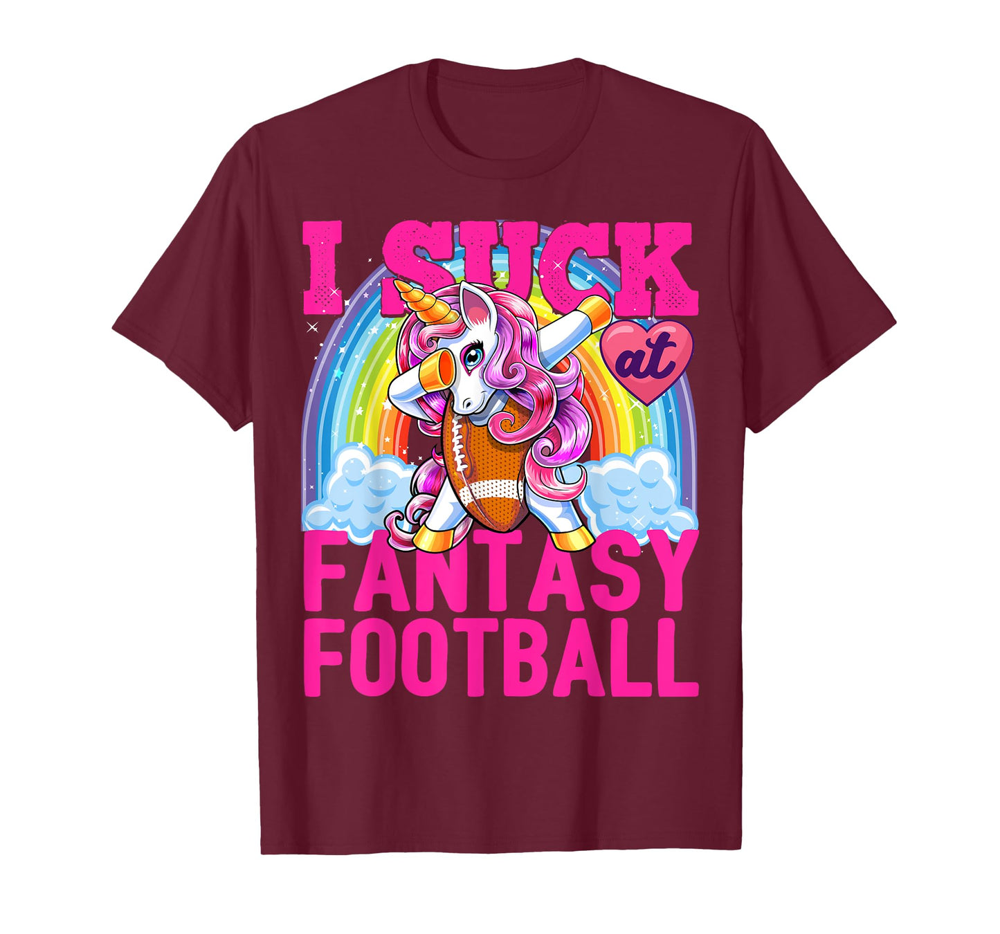 I Suck at Fantasy Football Dabbing Unicorn Loser Men Gift T-Shirt