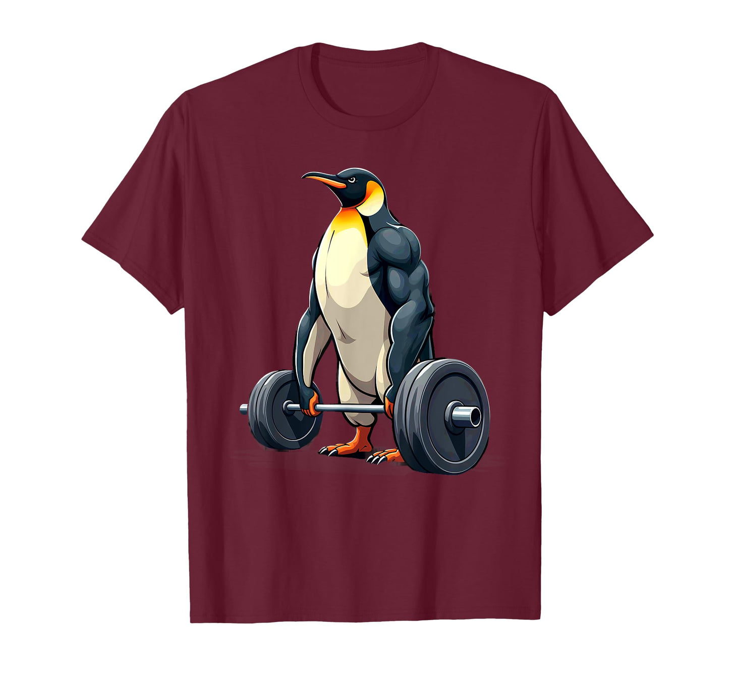 Fitness Penguin Gymer Bodybuilder Workout Gym T-Shirt, Adults, Unisex, Short Sleeve, T-Shirt, Black, Small