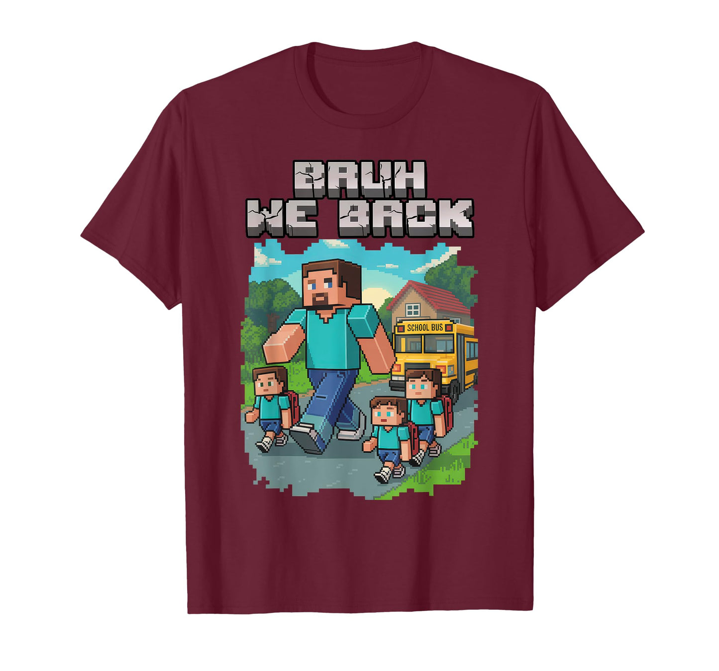 Bruh We Back to School Pixel Art Family Matching Shirt Kids T-Shirt