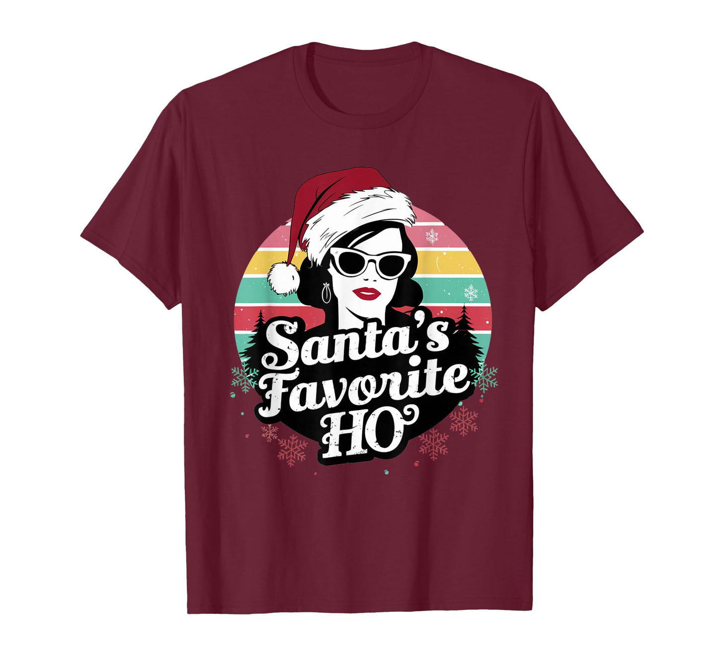 Retro Santas Favorite Ho Inappropriate Christmas for Women T-Shirt