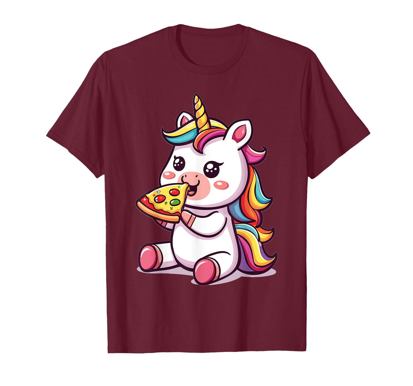 Funny Unicorn eating Pizza Graphic T-Shirt