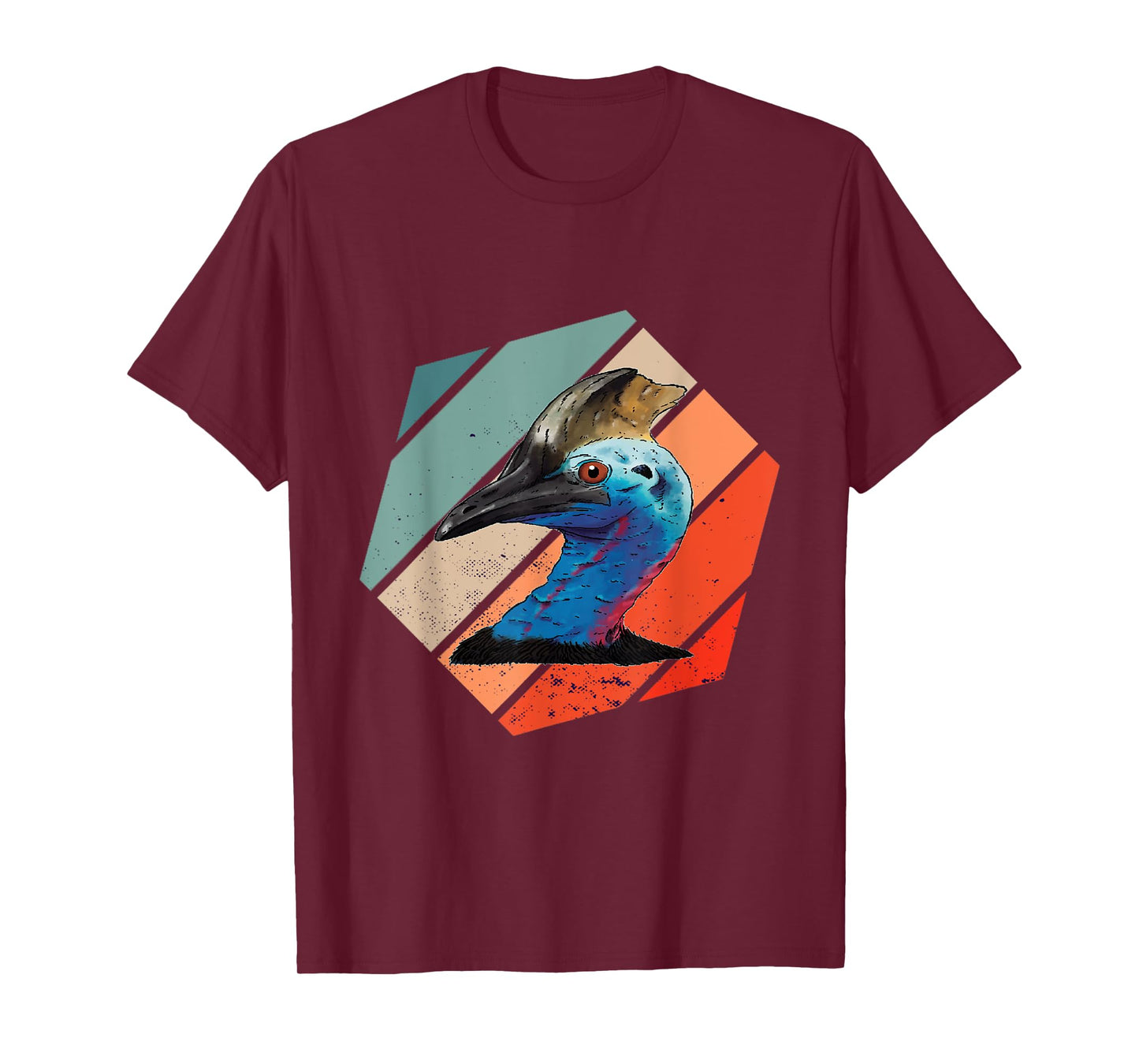 Cassowary Dino Bird Cassowary Bird Casque Hexa Vintage Retro T-Shirt