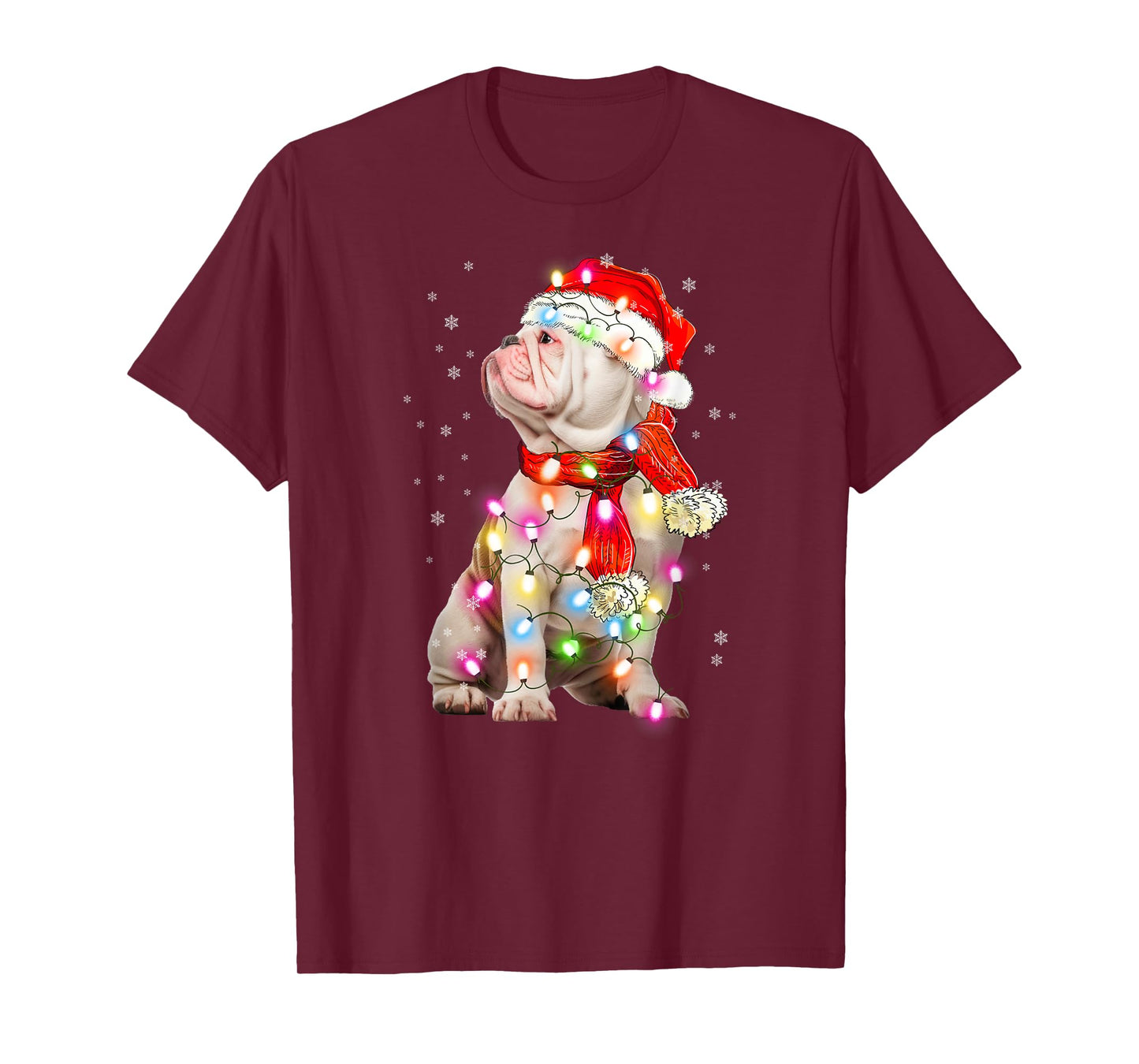 English Bulldog Dog Santa Clause Hat Xmas Christmas T-Shirt