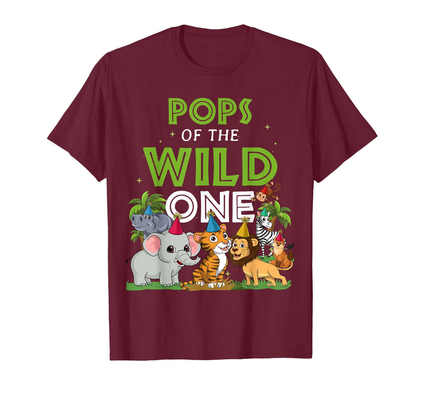 Pops of the Wild One Zoo Birthday Safari Jungle Animal T-Shirt
