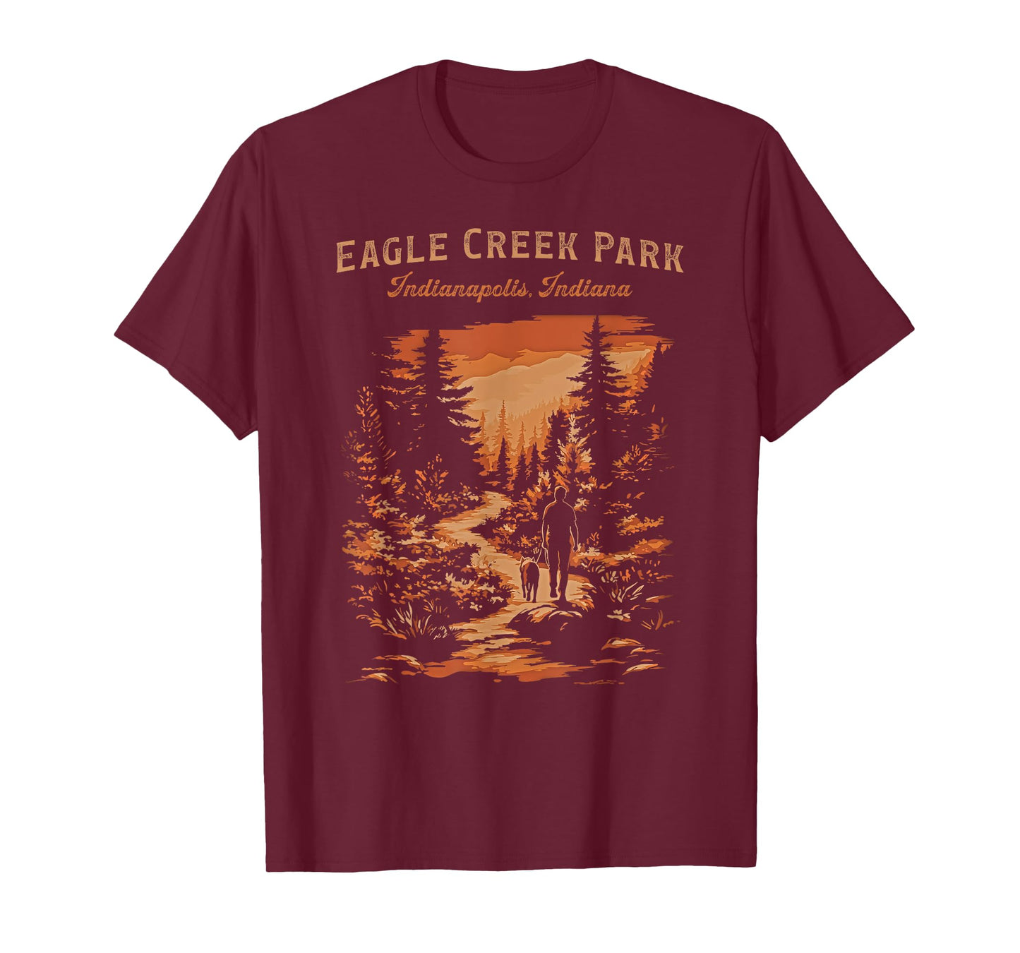 Eagle Creek Park Indianapolis Indiana Vintage Hiking Trail T-Shirt