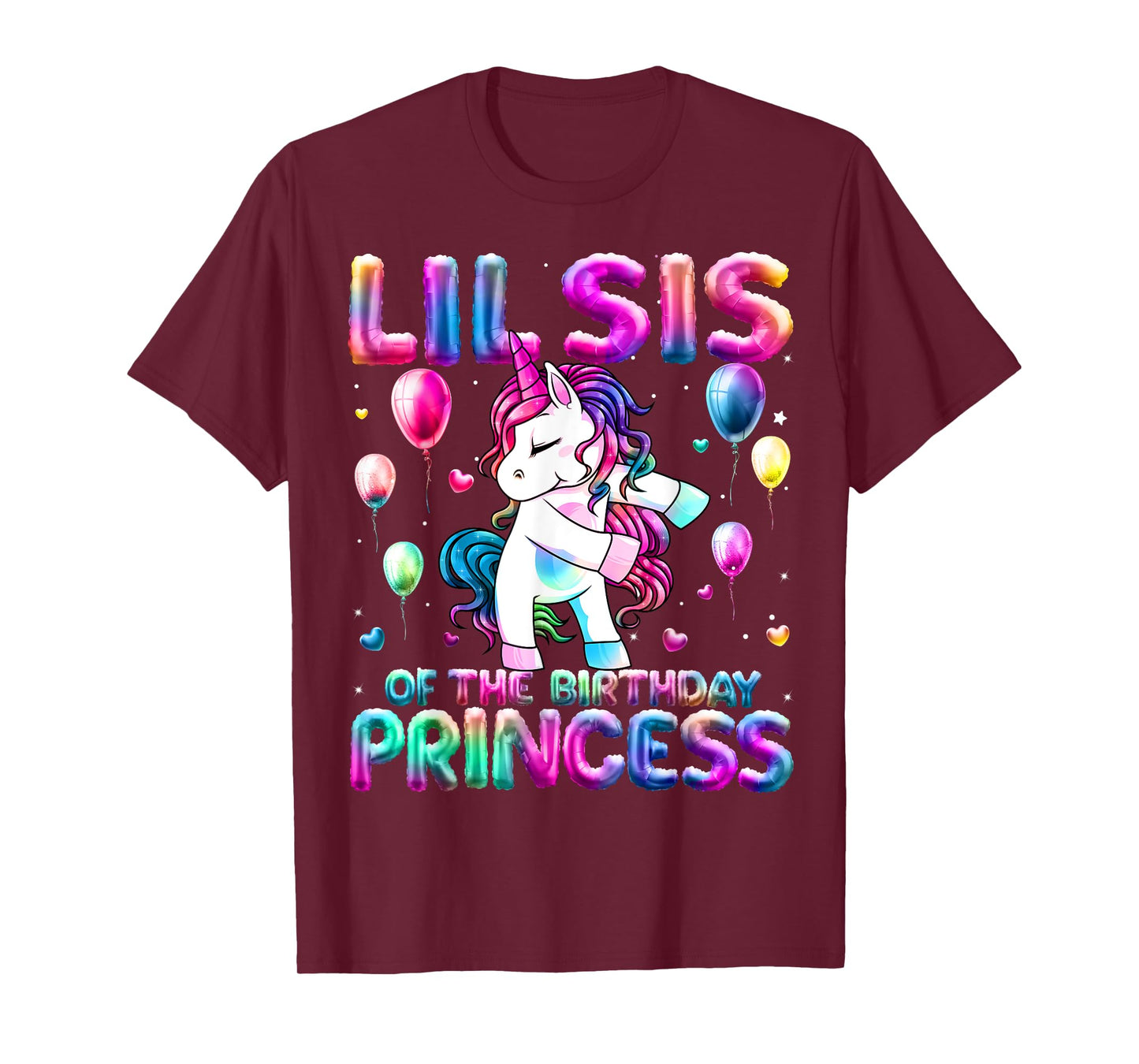 Sister of the Birthday Princess Girl Flossing Unicorn Sister T-Shirt