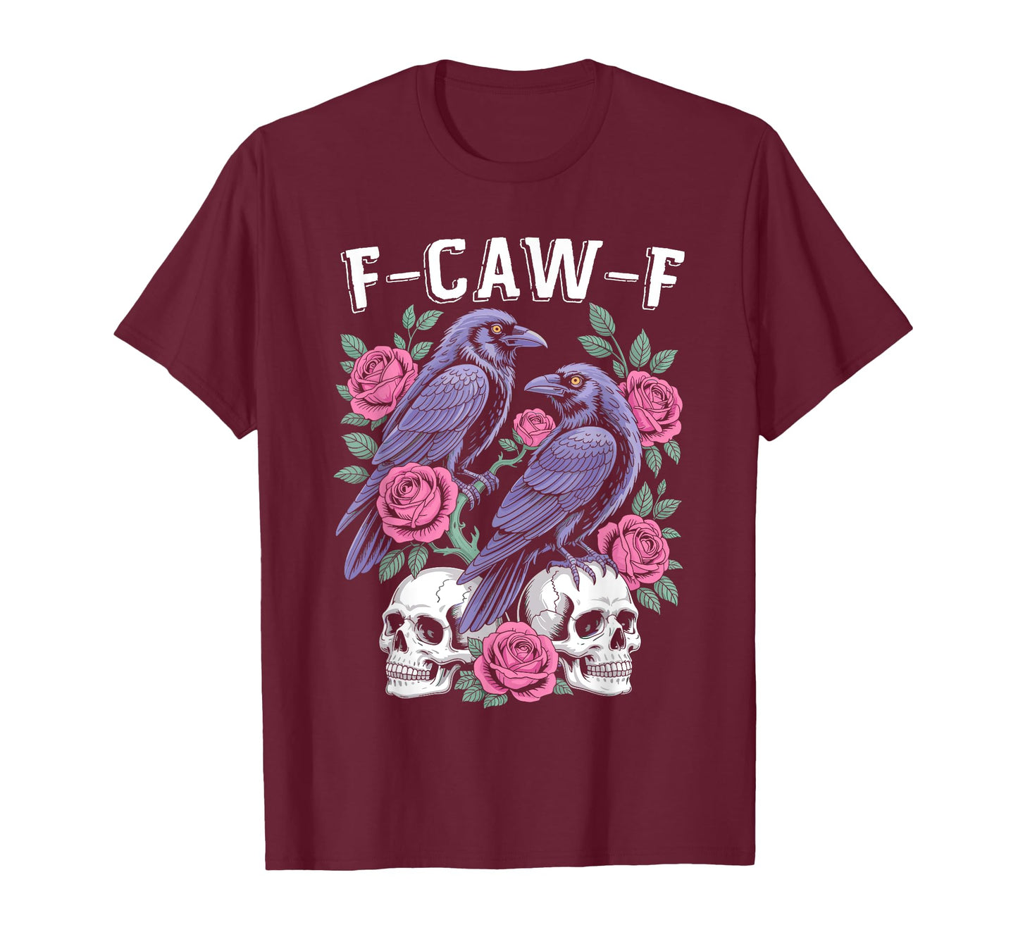 Black Crow, F-Caw-F Funny Black Bird moon Gothic Adult Humor T-Shirt