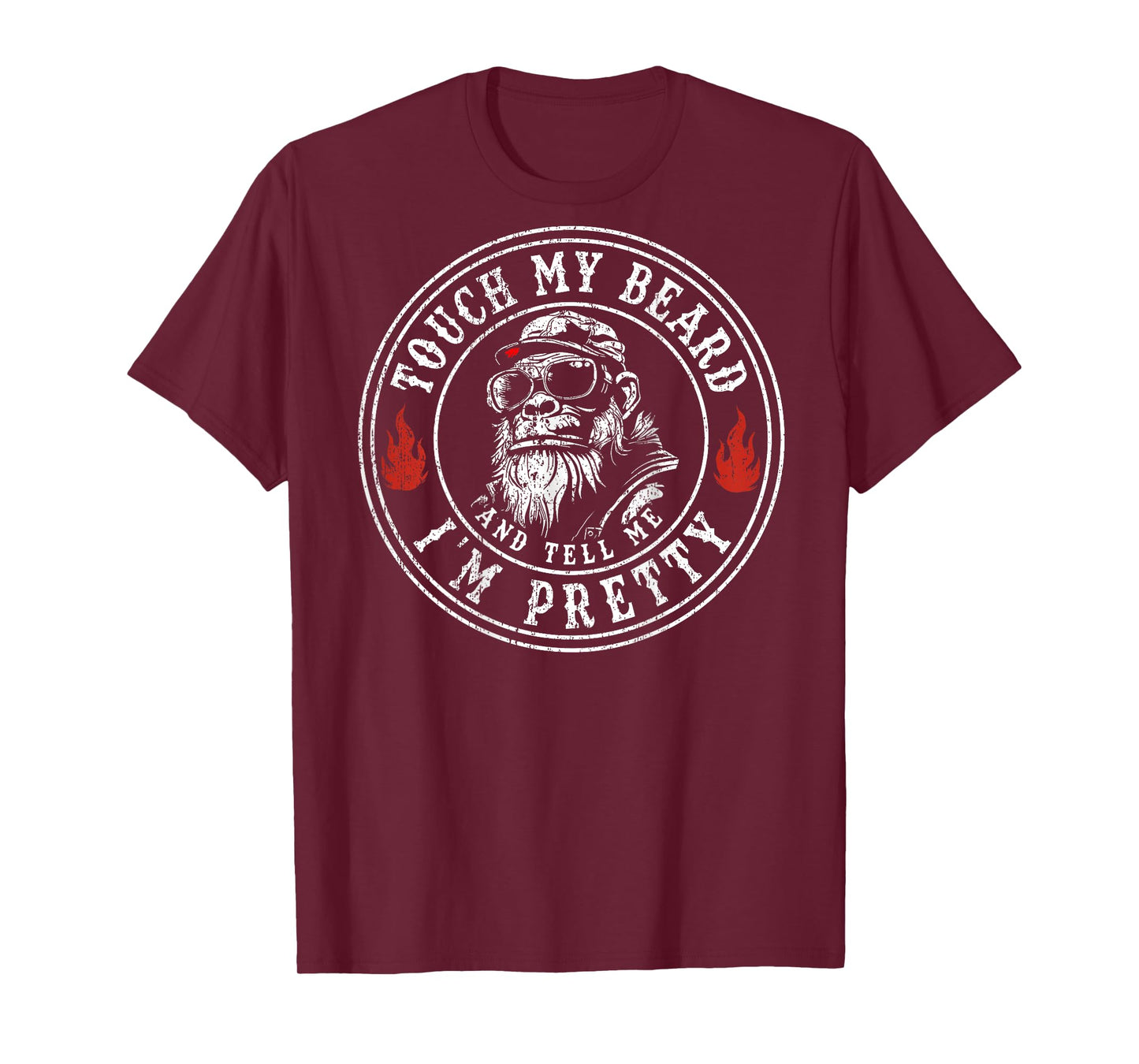 (On Back) Touch My Beard and Tell Me I'm Pretty Monkey Men T-Shirt