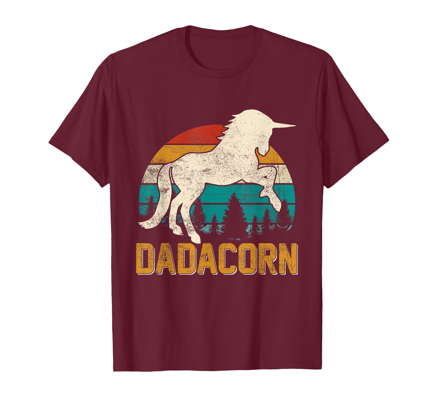 Dadacorn Funny Dad Unicorn Mens Daddy Papa Grandpa Daughters T-Shirt