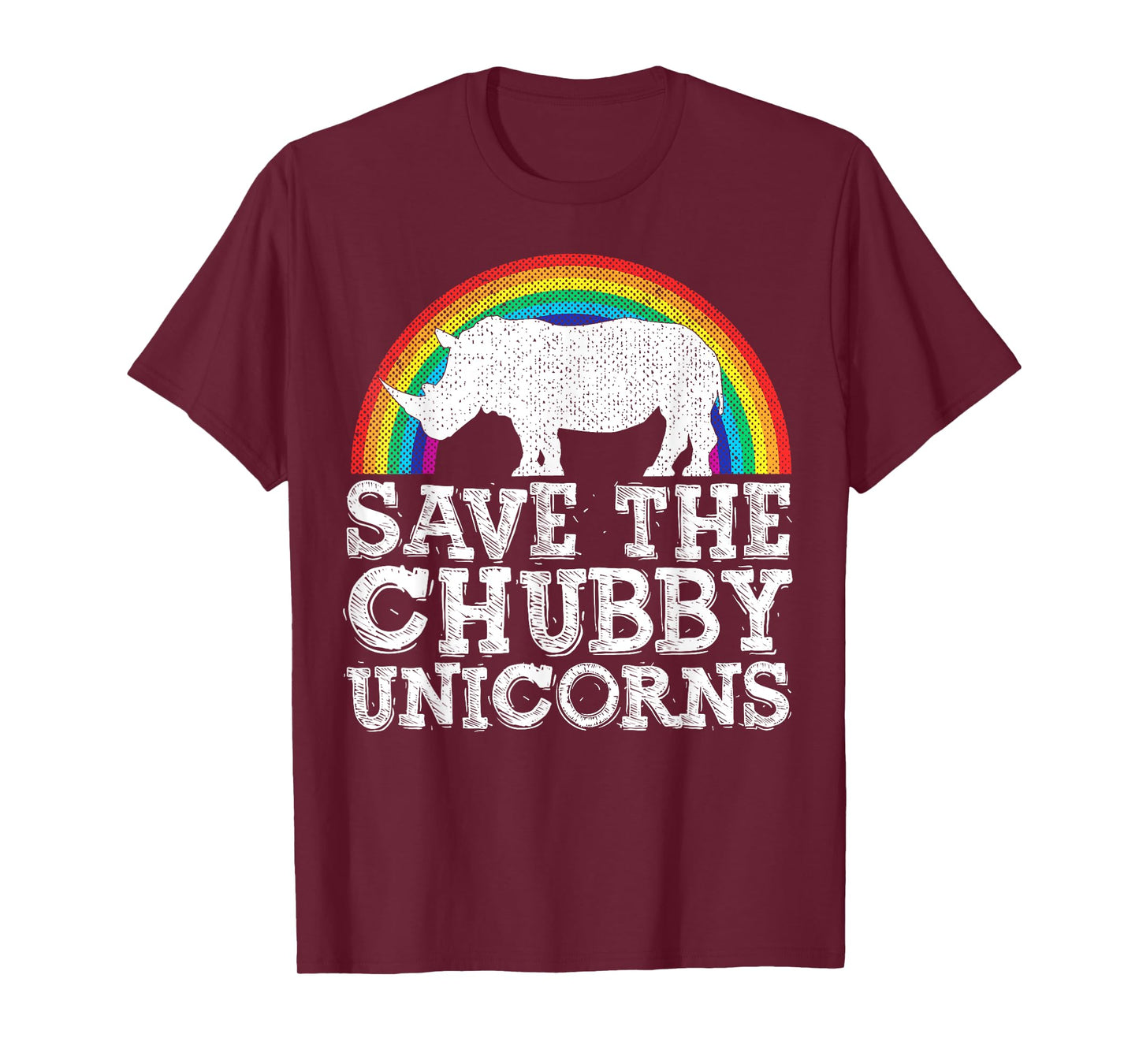 SAVE THE CHUBBY UNICORNS Gift Rhino Conservation Rainbow T-Shirt