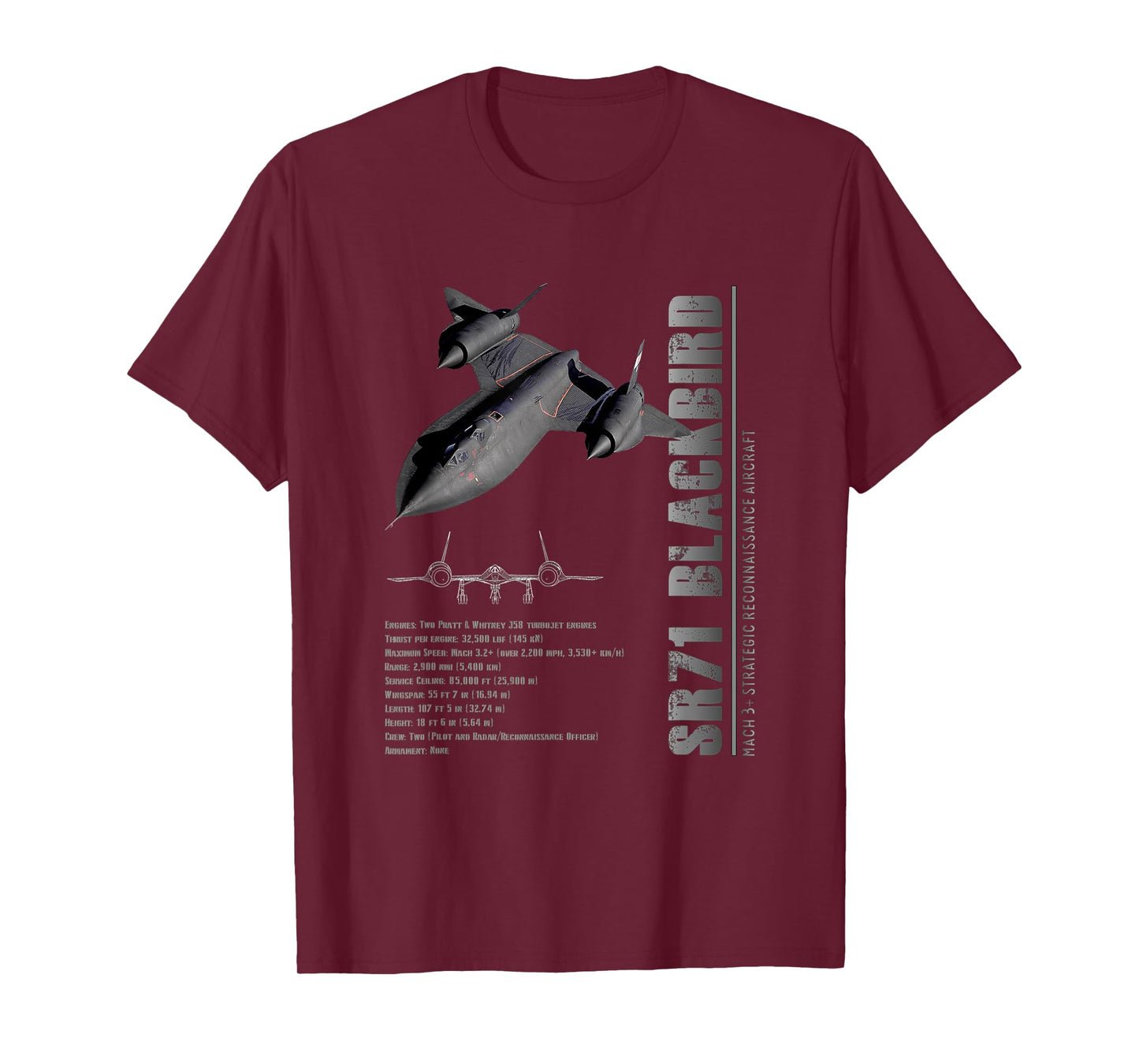 SR71 Blackbird Aircraft-Spec T-Shirt