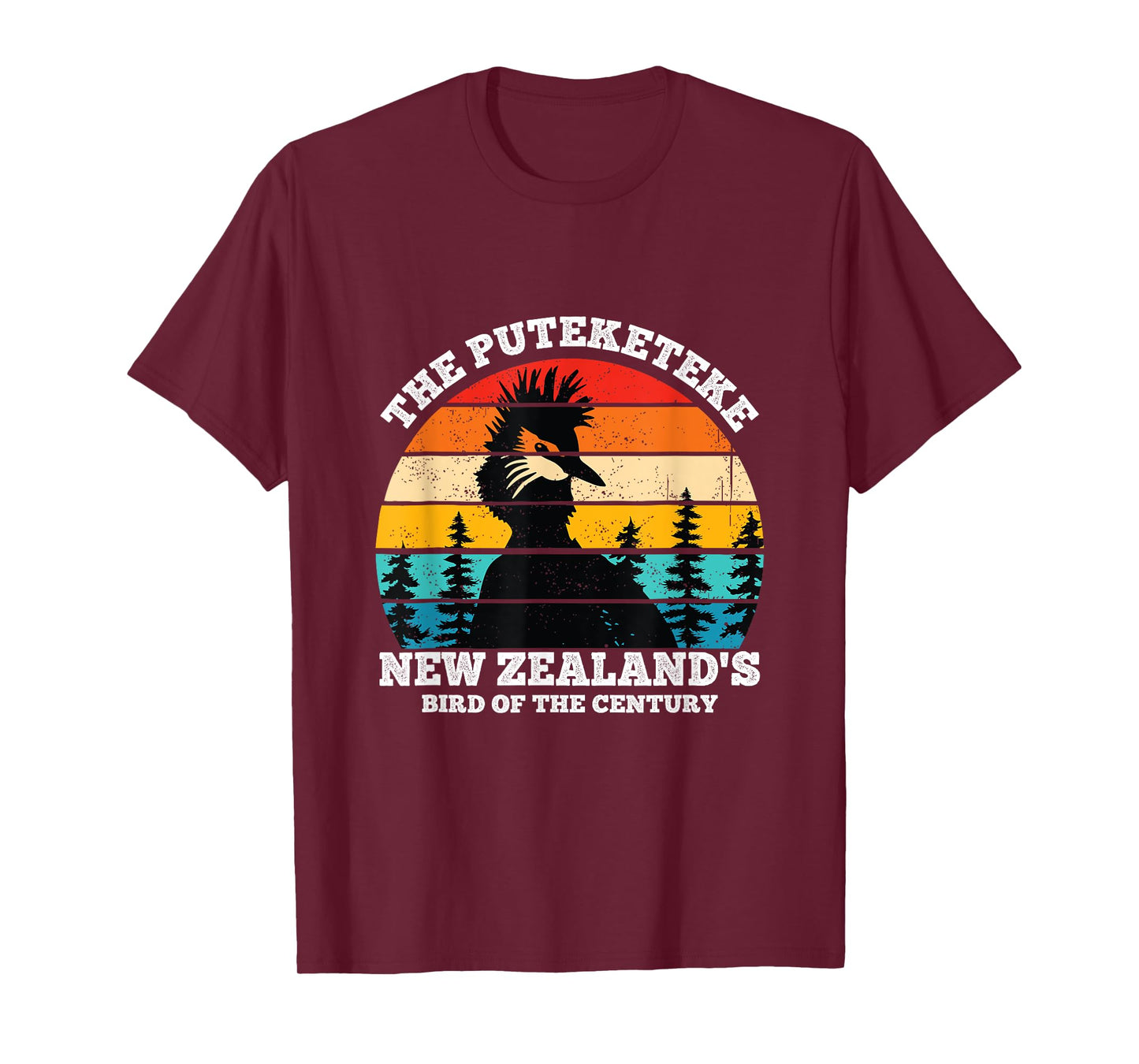 Retro Puteketeke New Zealand's Bird Of The Century Wildlife T-Shirt