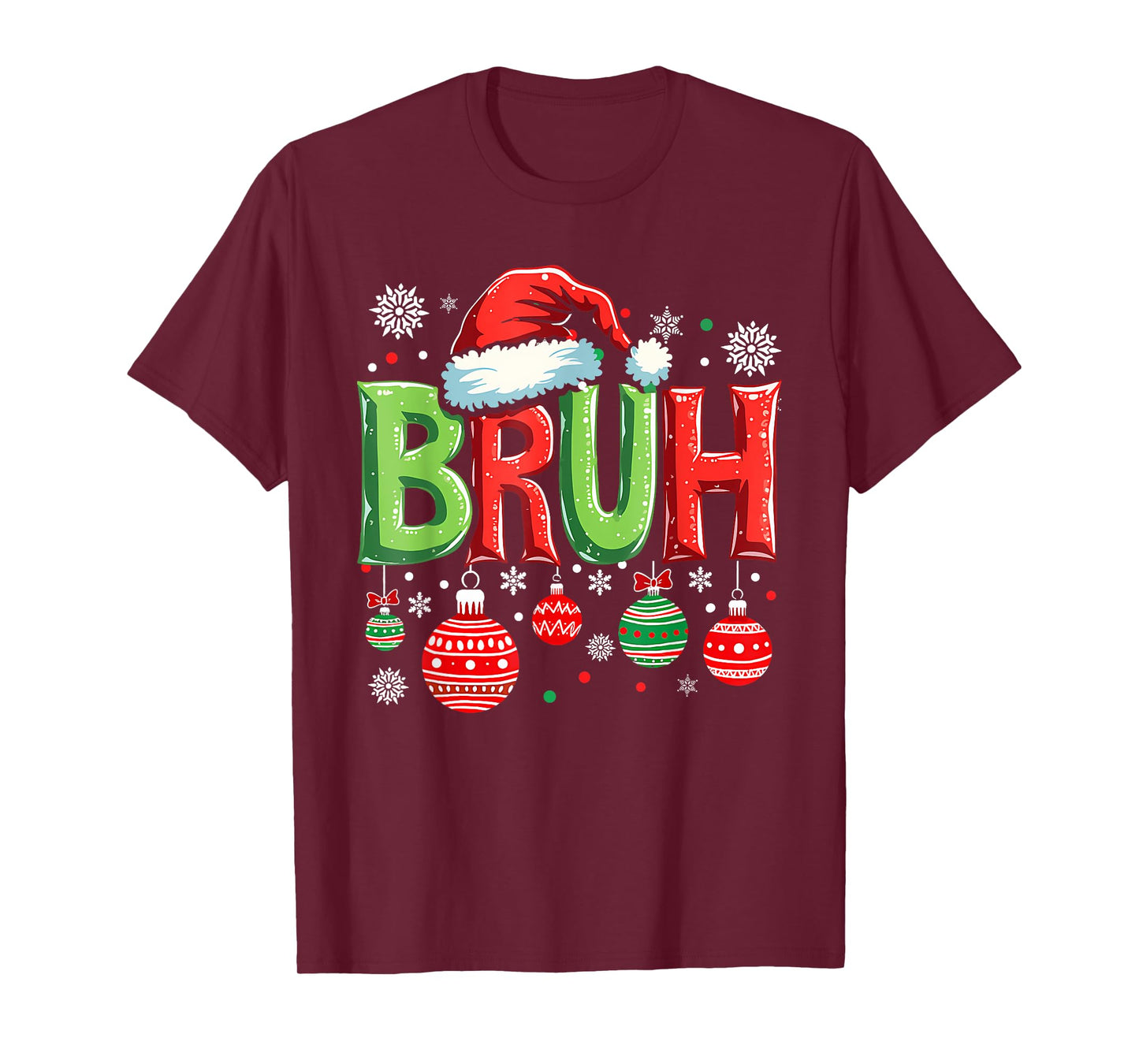 Christmas Bruh Meme Funny Saying Bro Greeting Teens Boy Girl T-Shirt