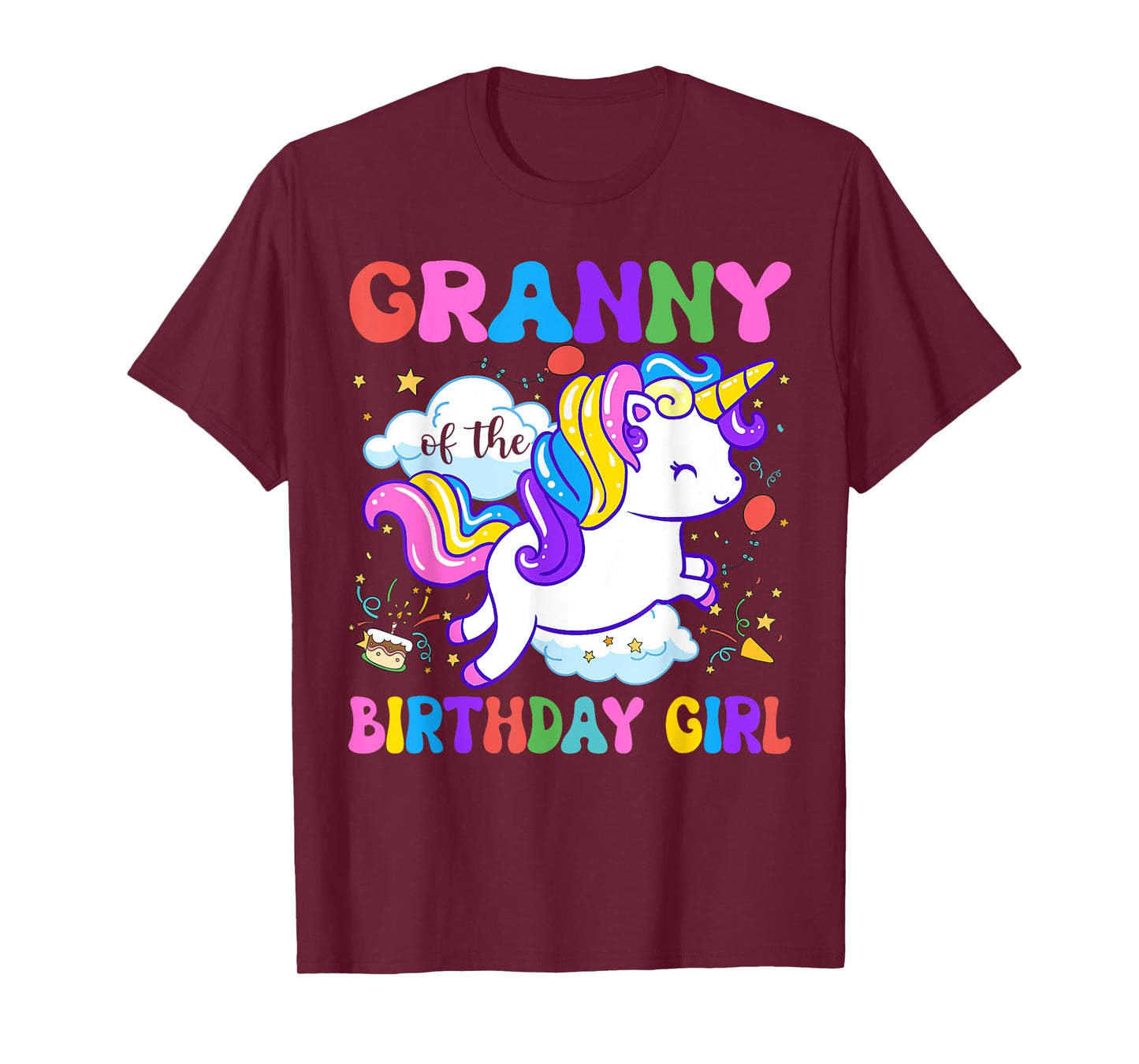 Granny of the Birthday Girl Groovy Unicorn Birthday Party T-Shirt