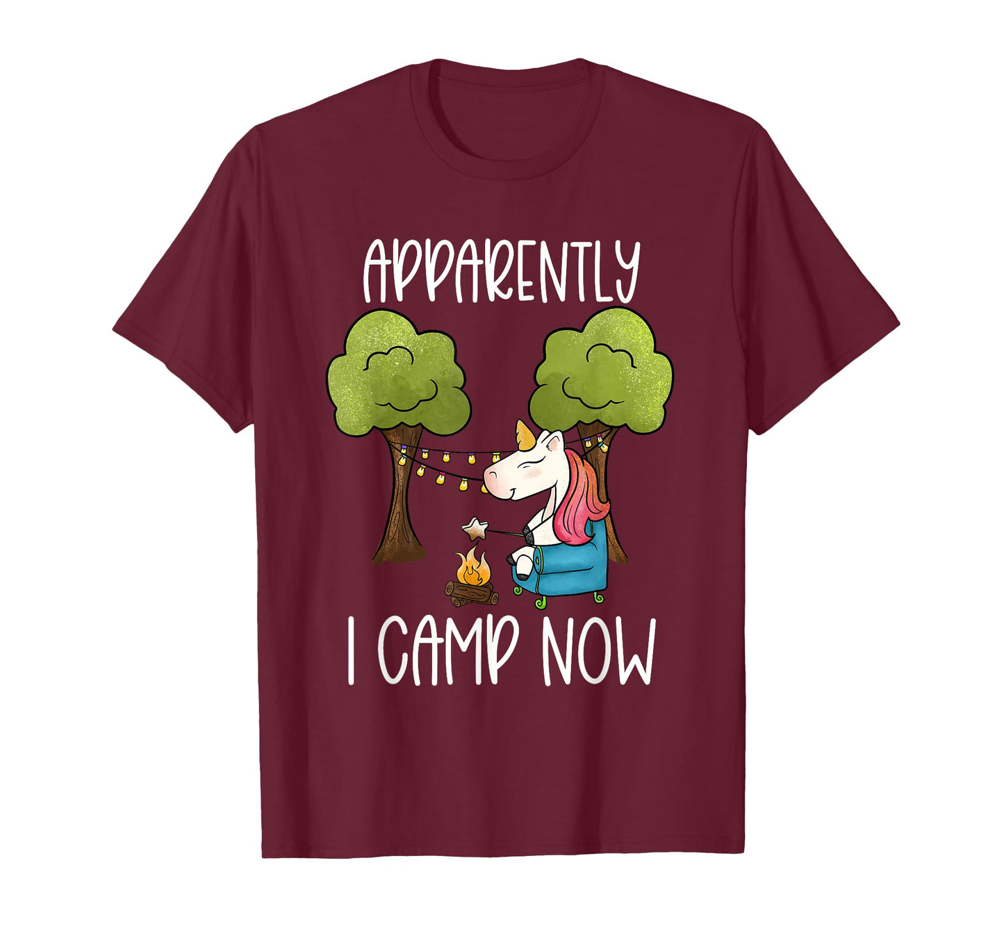Childrens Glamping Gear Unicorn Camping Girls Campfire Smore T-Shirt