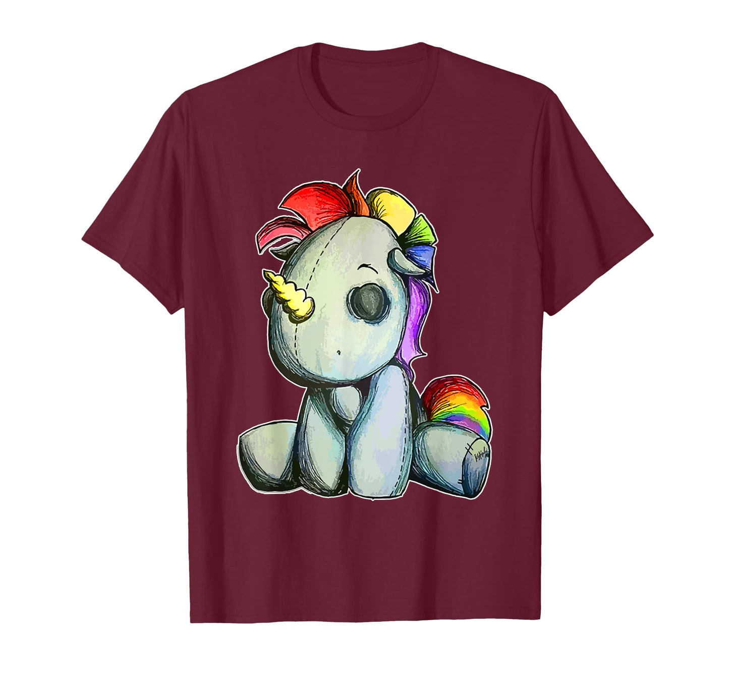 Funny Unicorn Pastel Goth Voodoo Doll Halloween Costume Day T-Shirt