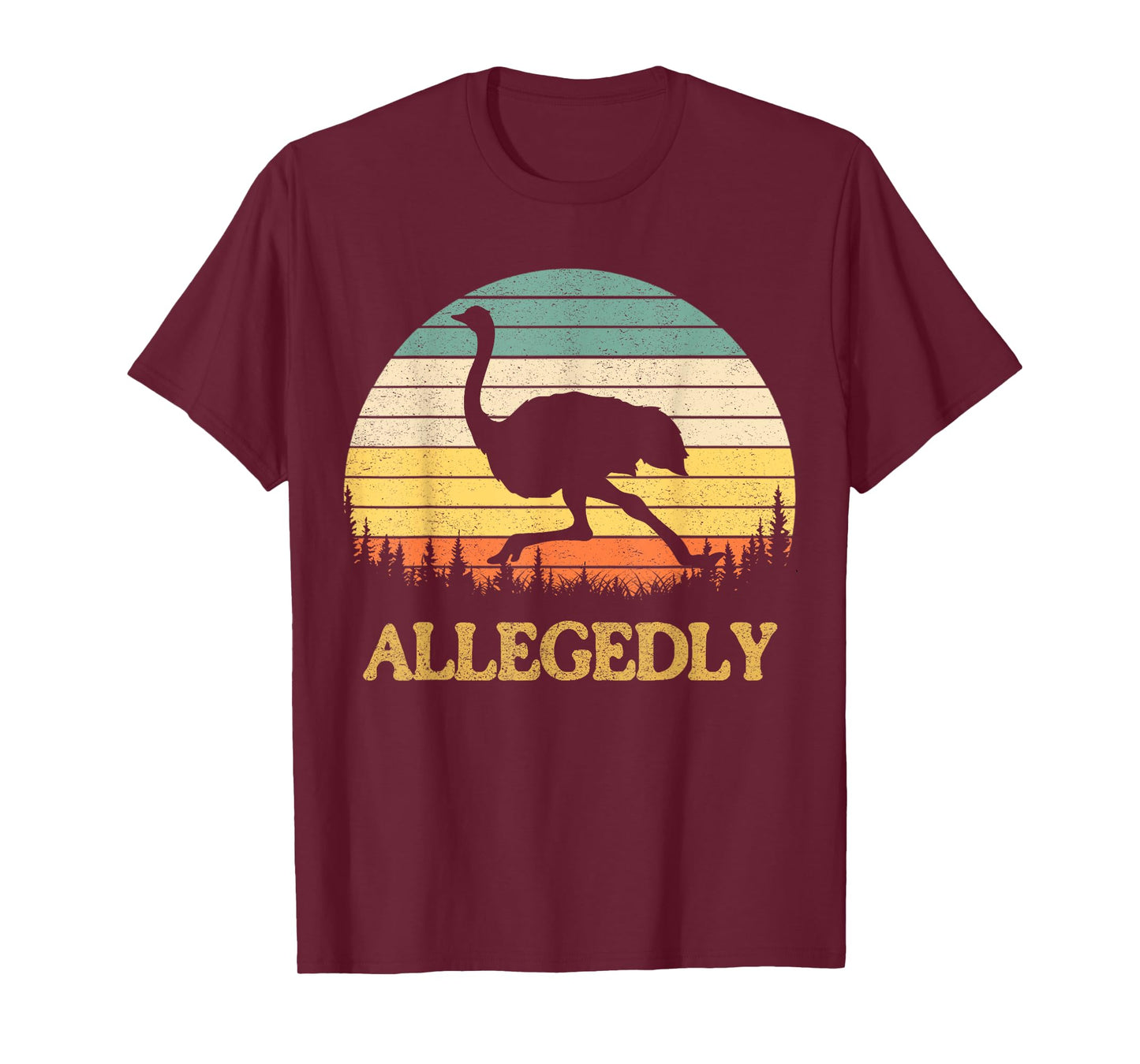 Allegedly Ostrich T-Shirt Retro Flightless Bird Lover Tee T-Shirt