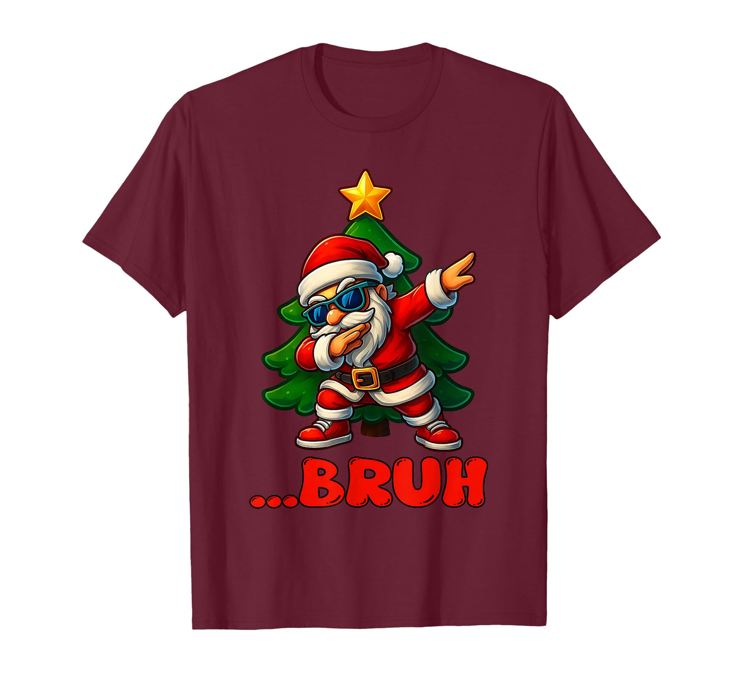 Bruh Dab Santa Claus Funny Kids Boys Mens Christmas T-Shirt