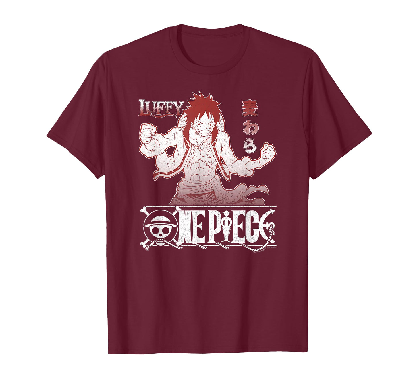 One Piece Anime Straw Hat Monkey D. Luffy with Logo T-Shirt