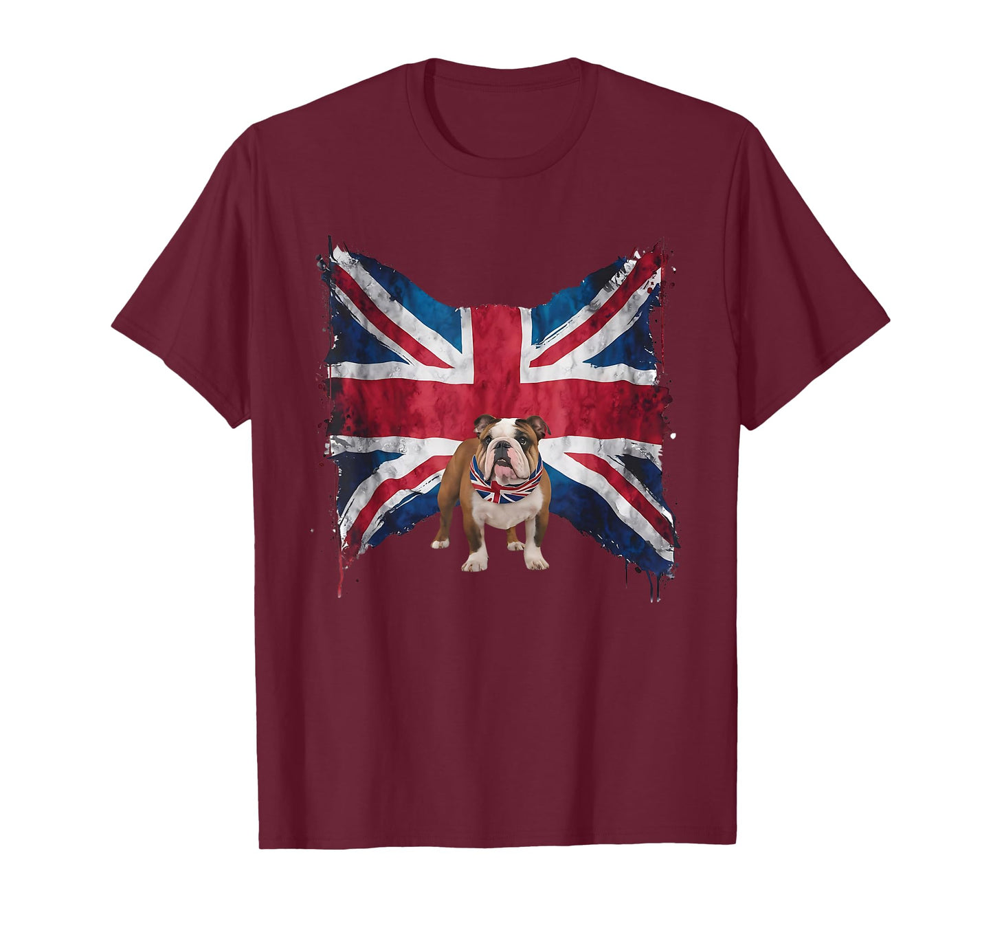 British Bulldog with grunge British Flag for British English T-Shirt