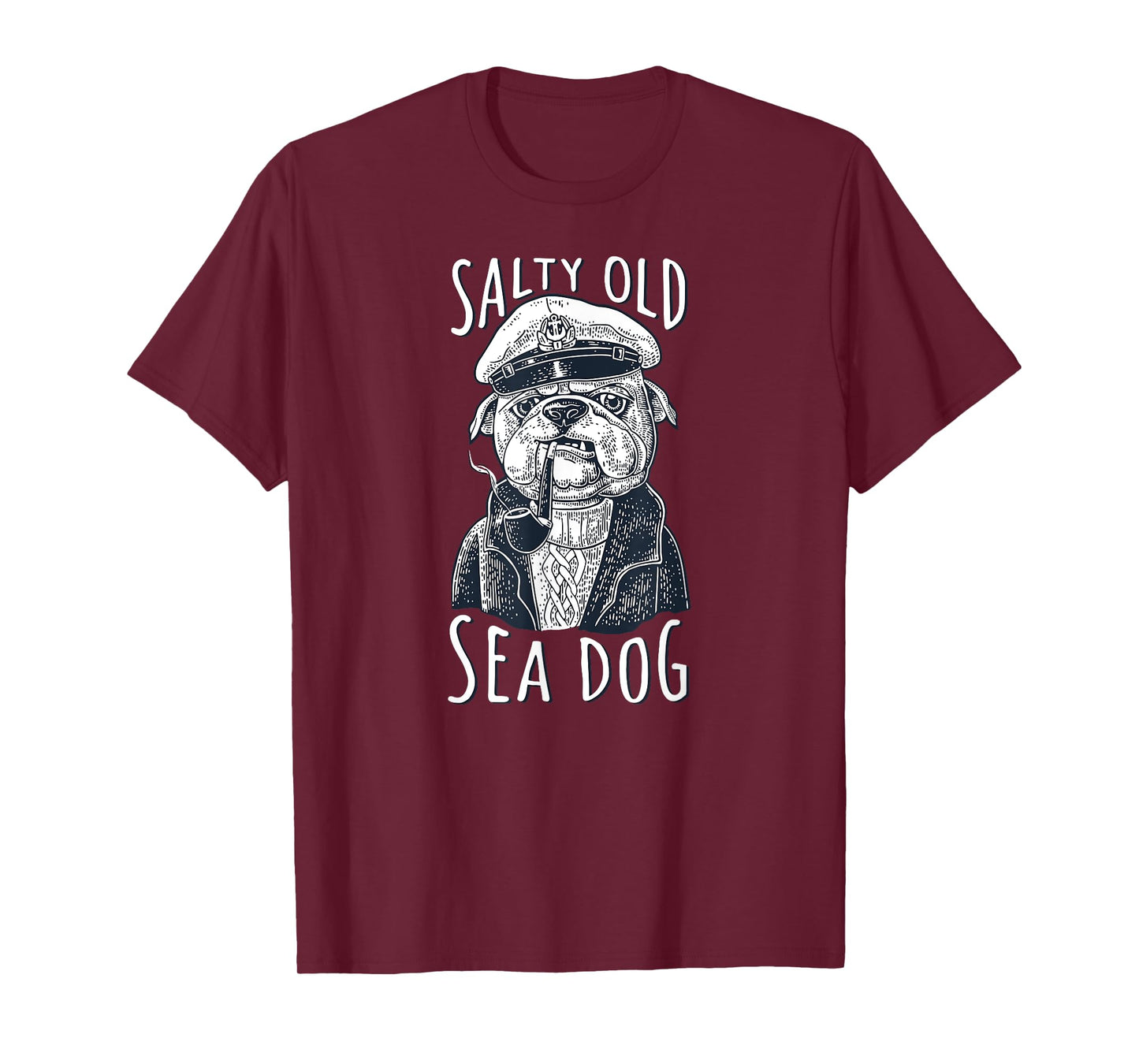 Maritime Dog Salty Old Sea Dog Capitain Nautical Men Women Girls Kids T-Shirt