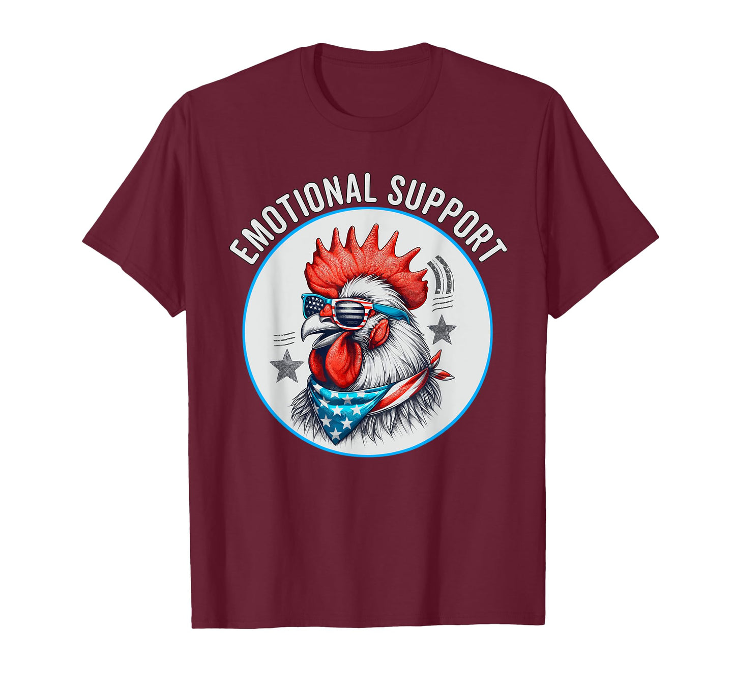 Chicken Emotional Support Cock with American Flag T-Shirt for Women Men