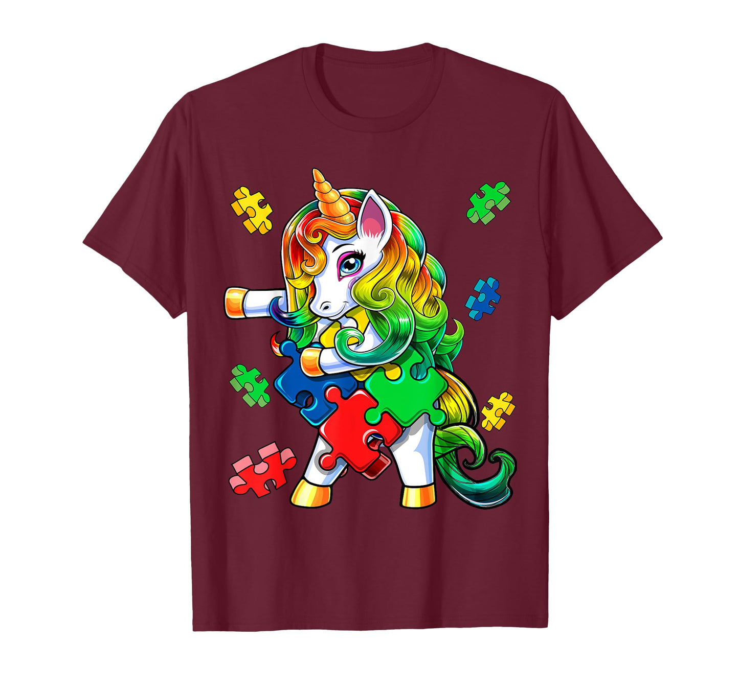 Autism Awareness Flossing Unicorn Puzzle Piece Gift for Kids T-Shirt