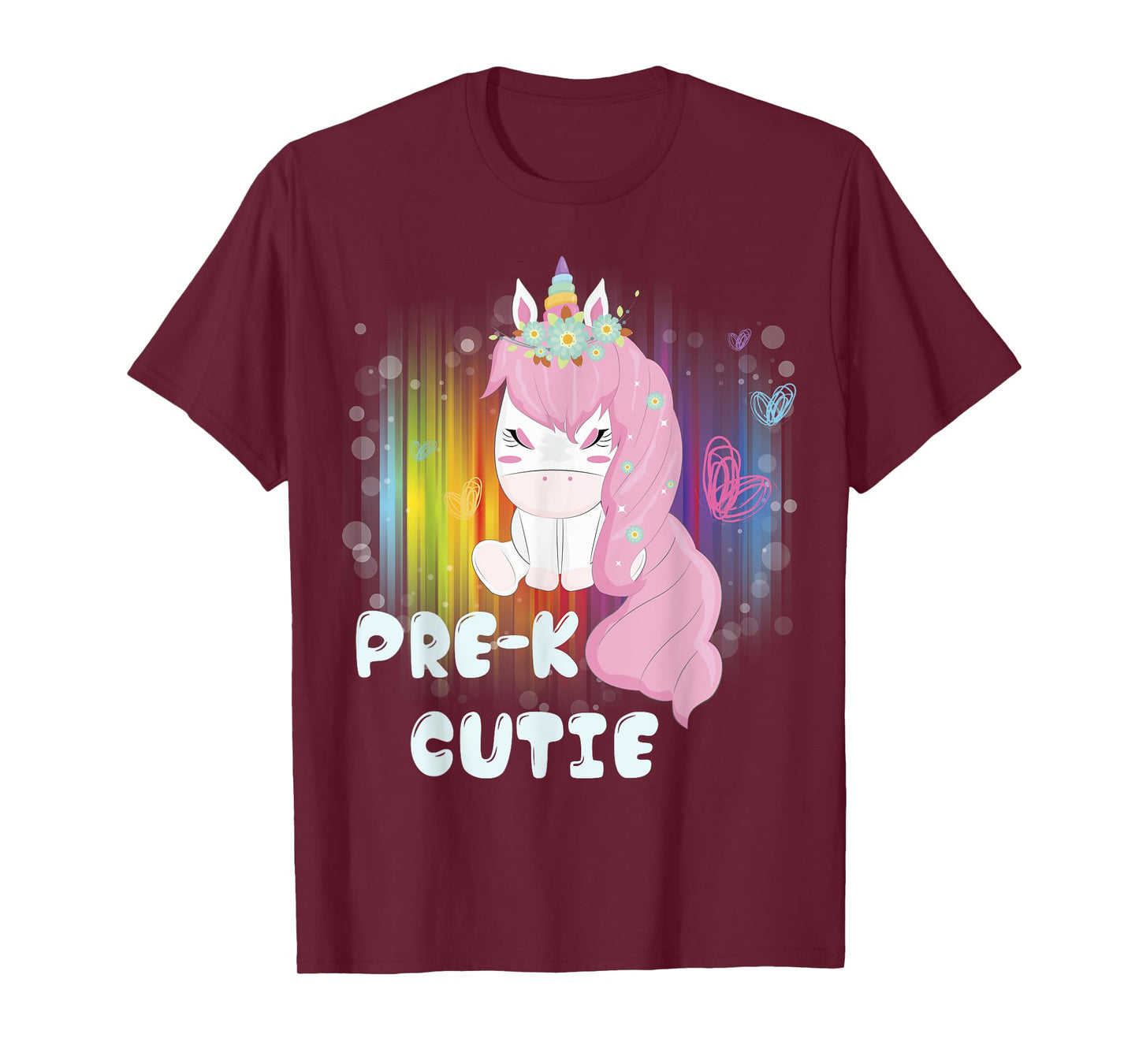First Day of PreSchool Unicorn Back to School Girls Kids Tee T-Shirt