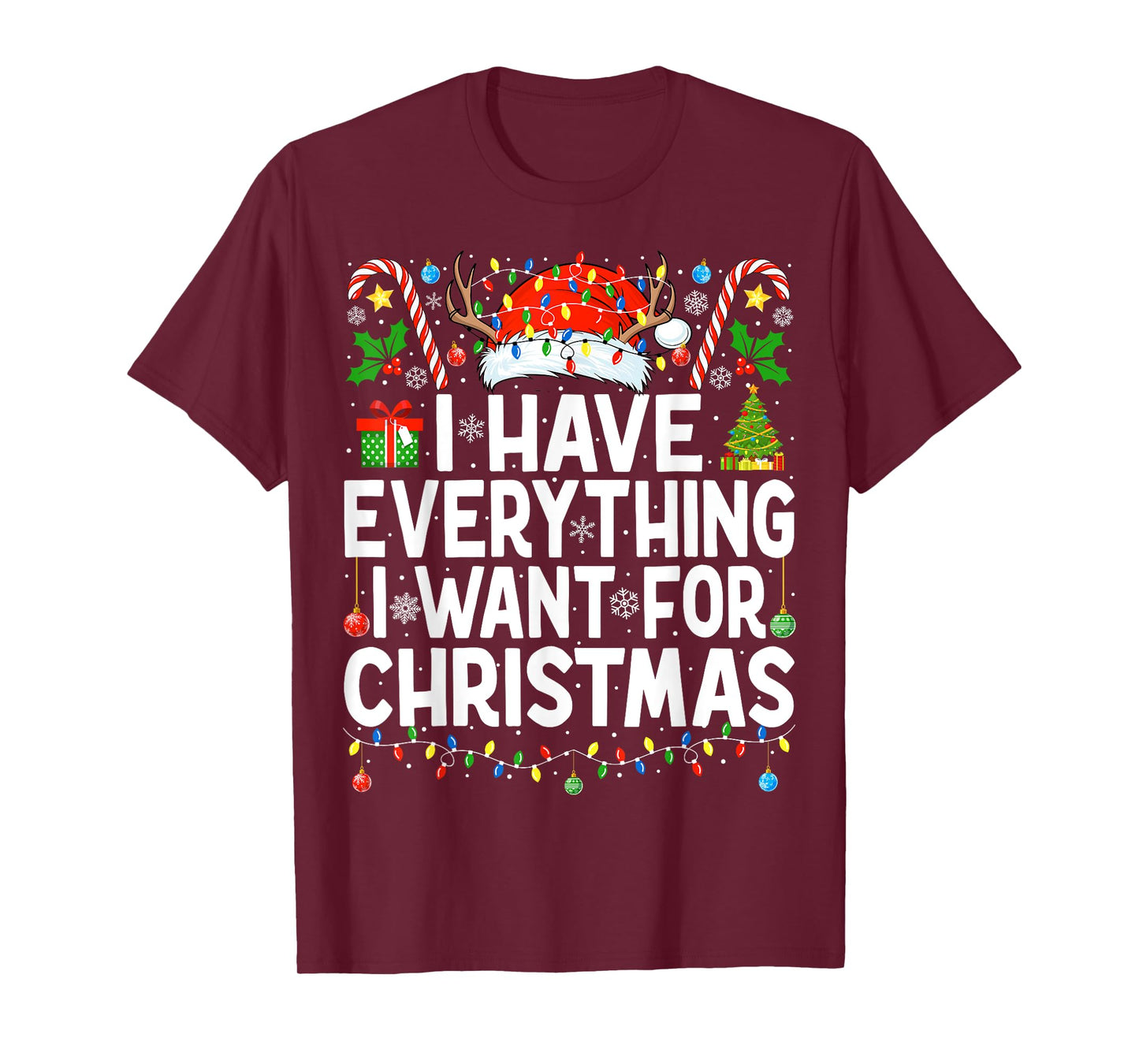 Have Everything I Want for Christmas Couple Pajama Couples T-Shirt