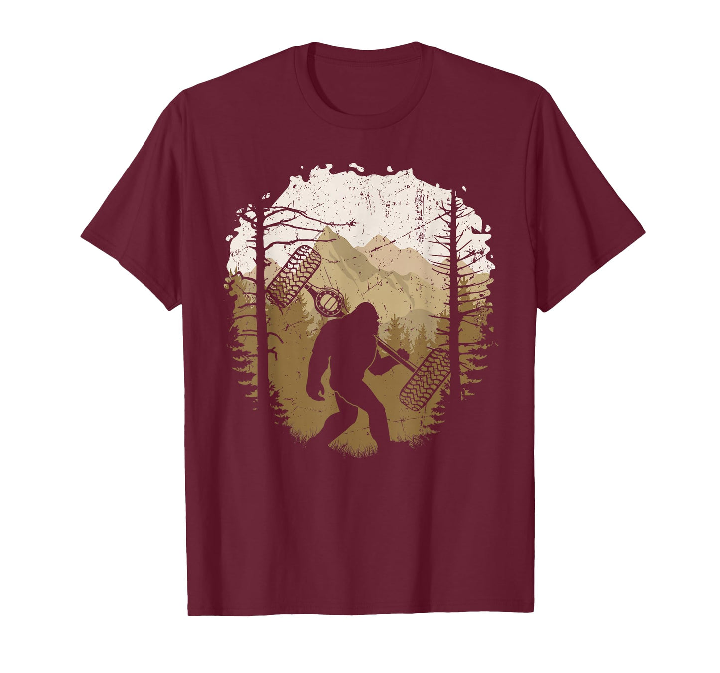 Bigfoot Off-Road Car Funny Sasquatch Off Roading Vintage T-Shirt