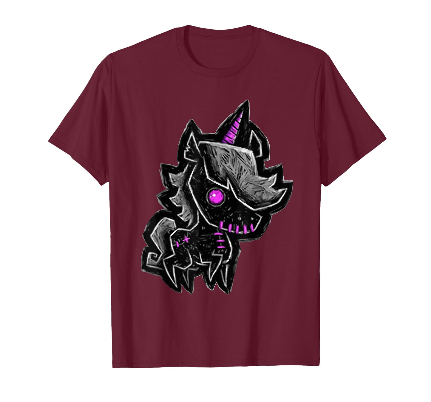 Creepy emo goth teen gothic unicorn graphic T-Shirt