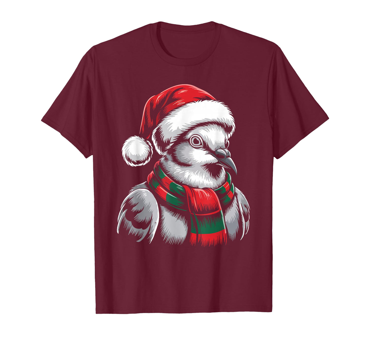 Mourning Dove Xmas Santa Hat Scarf Christmas Costume T-Shirt