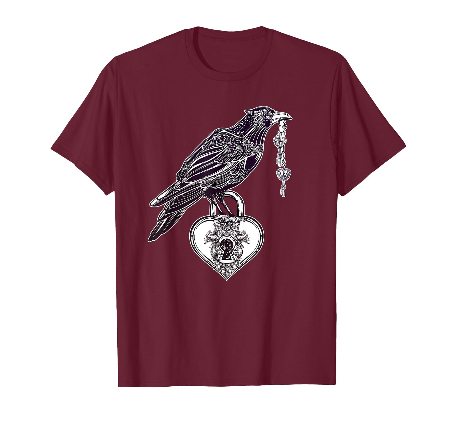 Stay Weird - Raven with Heart Tshirt - Vintage Engraving Tee T-Shirt