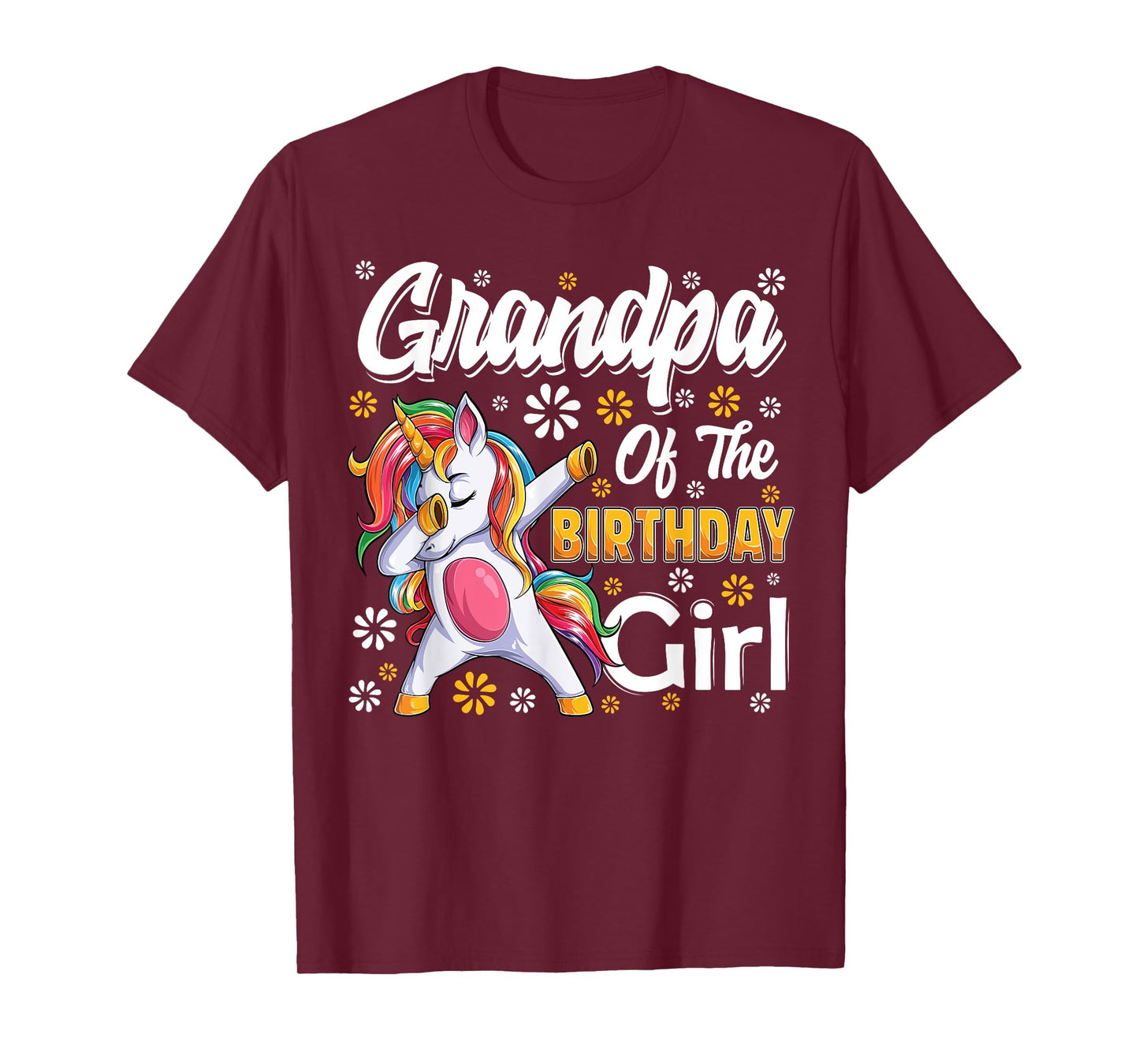 awesome dabbing unicorn birthday Grandpa Family Matching T-Shirt