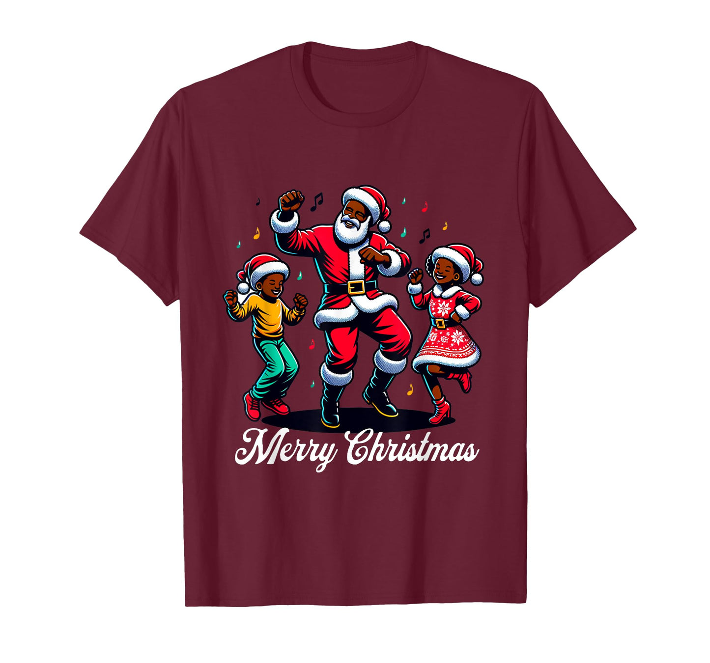 African American Christmas Family Santa Merry Christmas T-Shirt