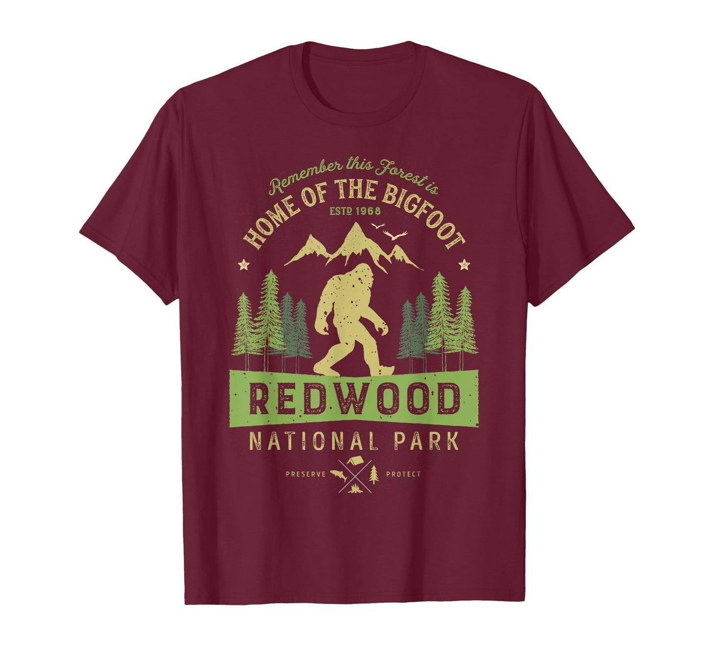 Redwood National Park T Shirt Vintage California Bigfoot Tee T-Shirt