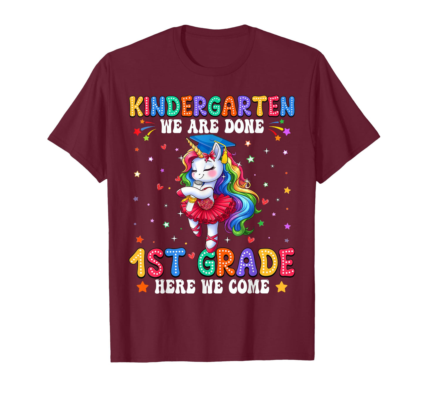 Kindergarten Graduation 2025 Graduate Girls Unicorn Kid Grad T-Shirt