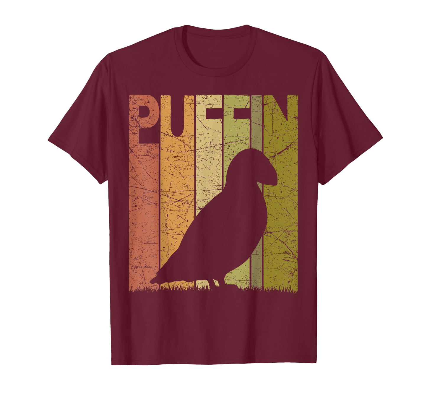 Puffin Vintage Birdwatching Puffin Retro Ornithology Birding T-Shirt