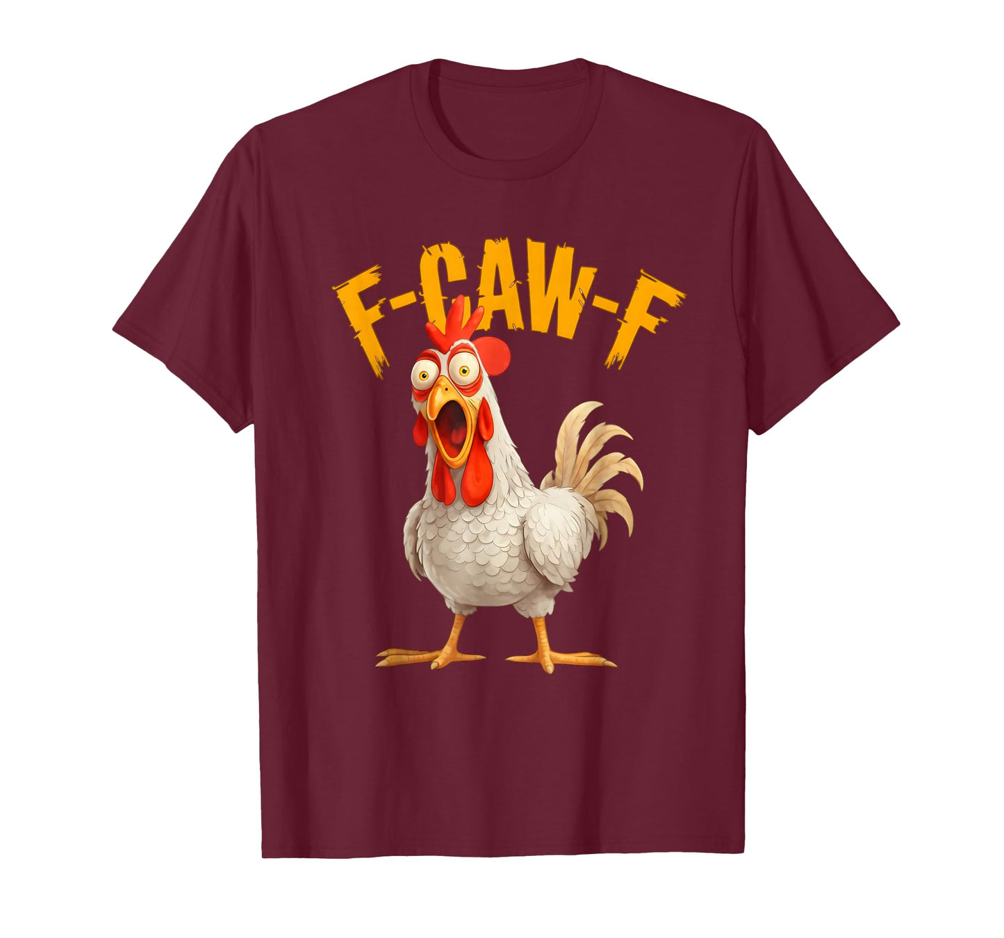 Funny F-Awk-F Chicken F-Caw-F Rooster Pun Retro T-Shirt