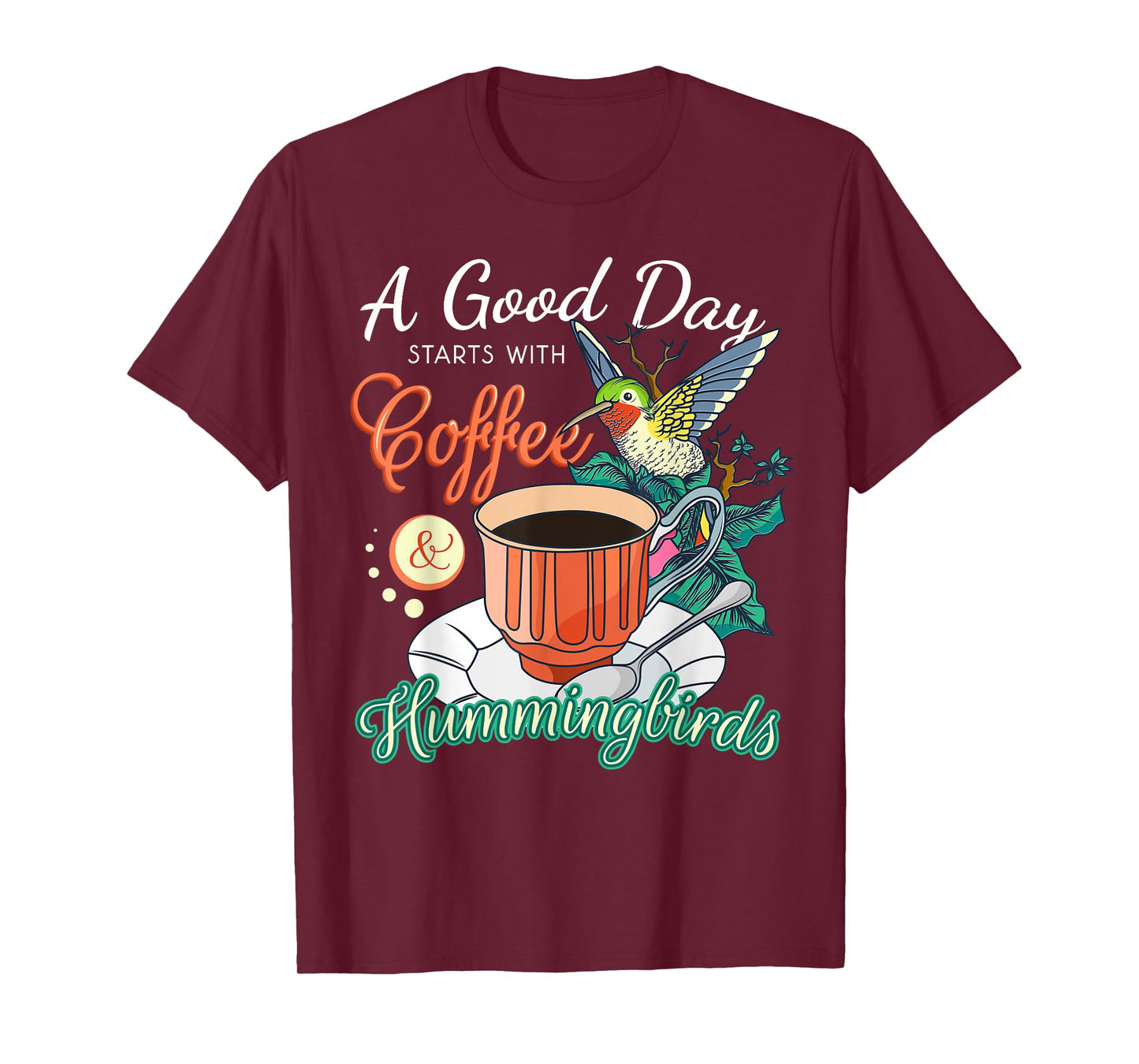 Hummingbirds Coffee Lover Nectar Feeder Animal Birds Gift T-Shirt