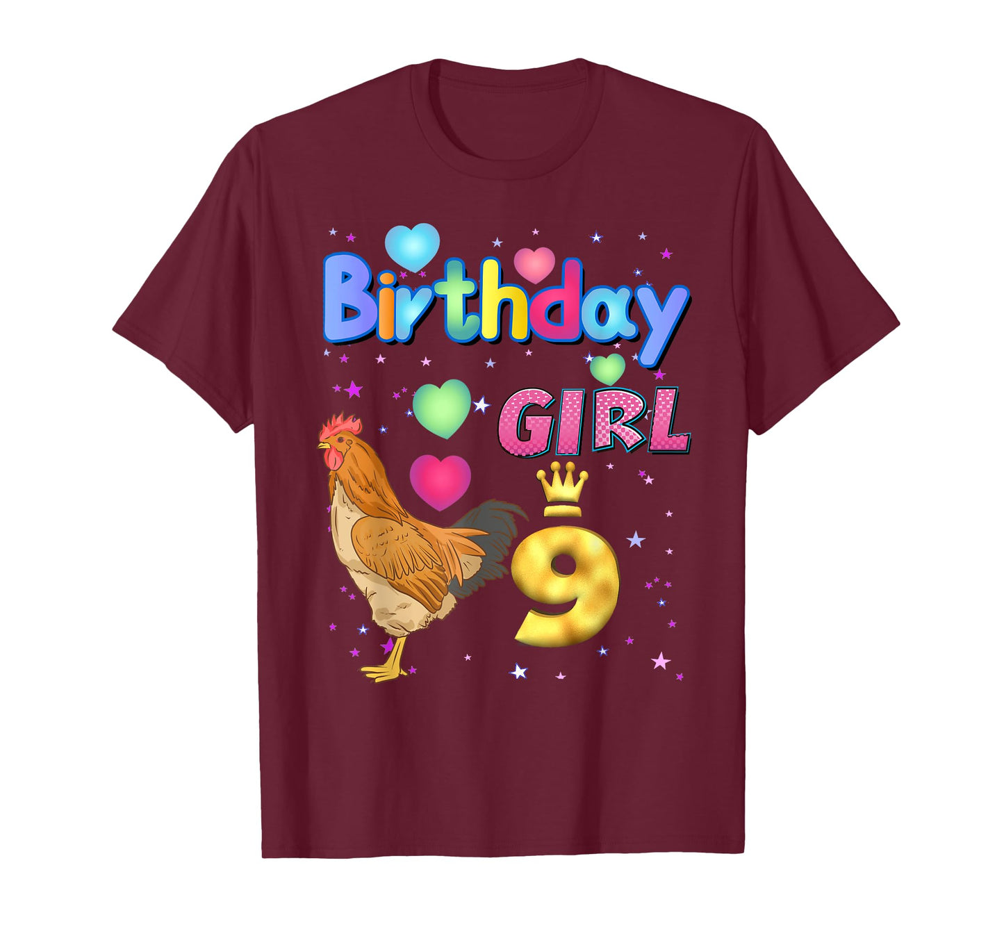 Kids 9Years Old Chicken Its my 9th birthday Girl Chicken T-Shirt