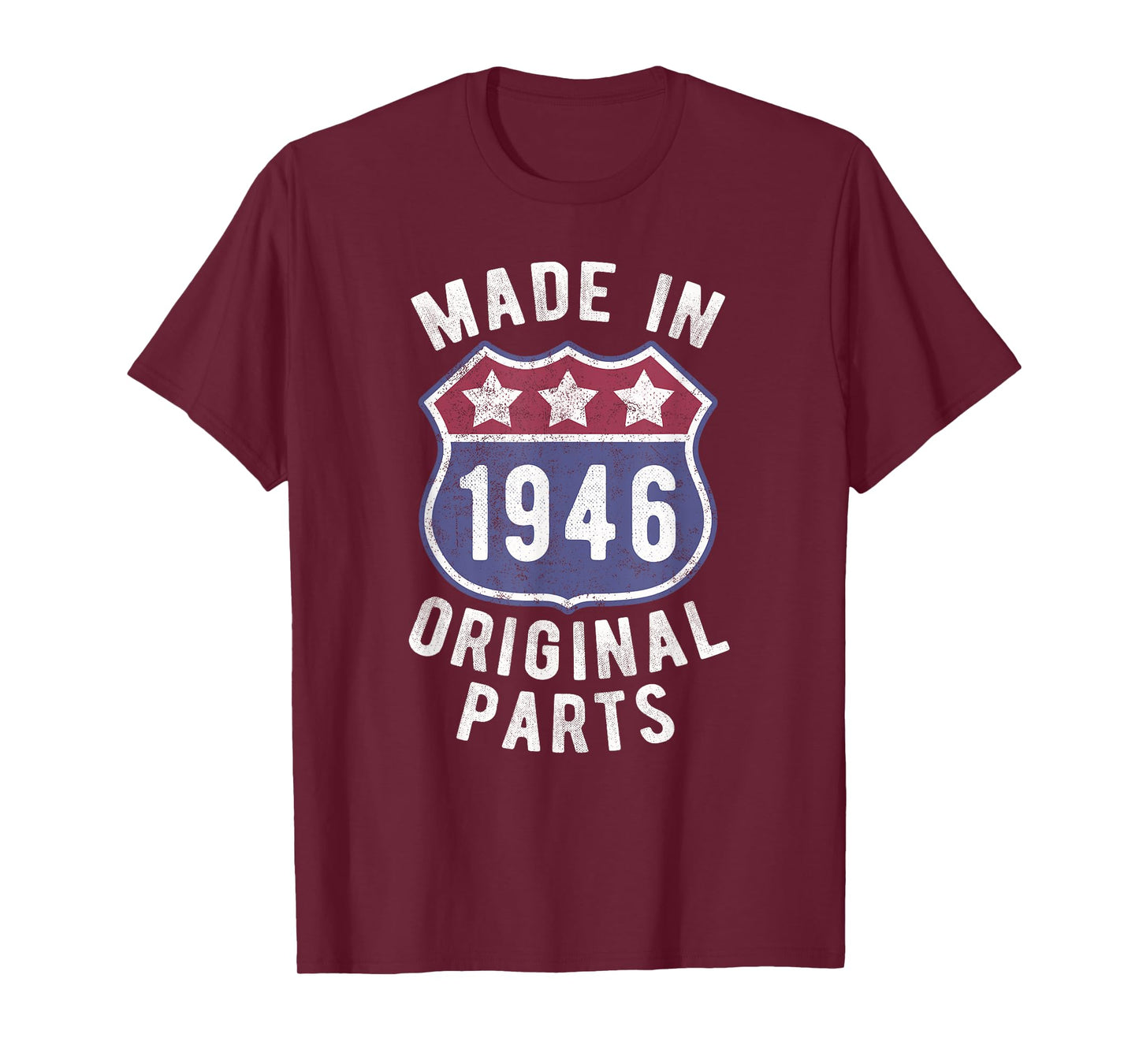 Born In 1946 Vintage Made In 1946 Original Parts Birth Year T-Shirt